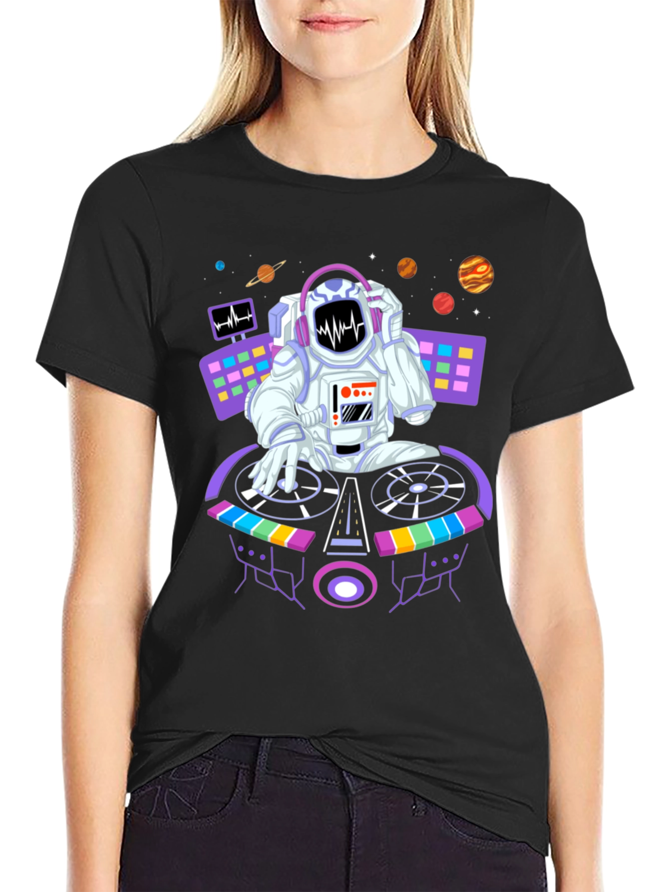 DJ Astronaut Graphic Tee - Space Beats Shirt