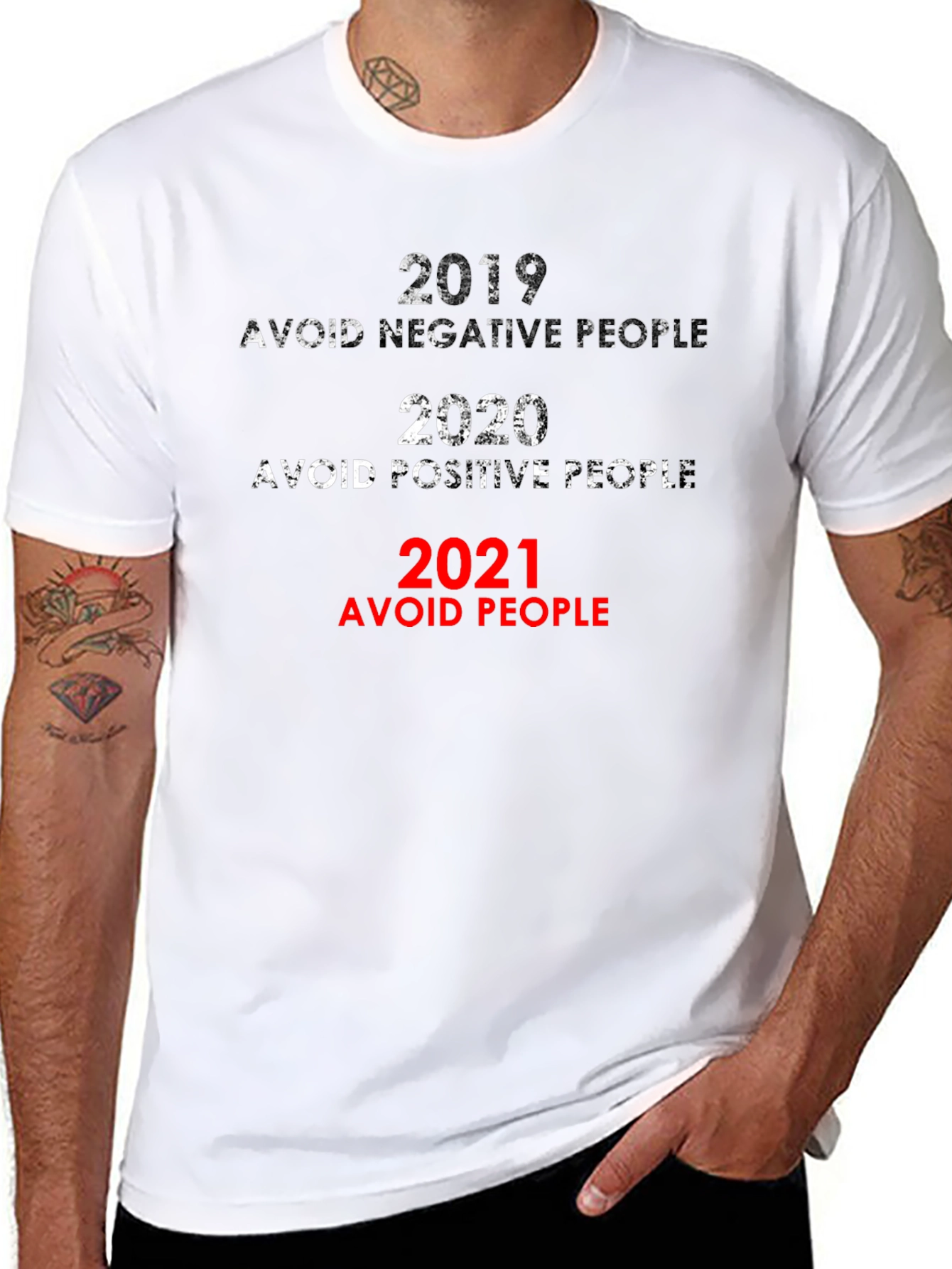 2019-2021 Avoid People Novelty Graphic T-Shirt