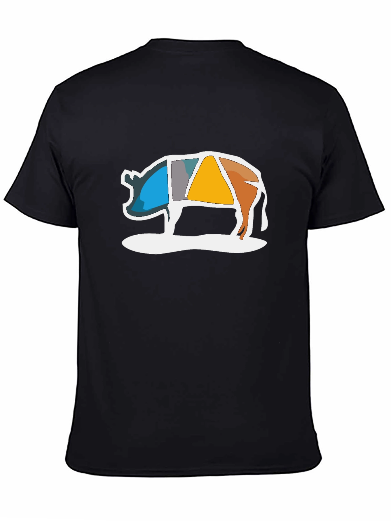 Abstract Pig Graphic Tee - Modern Art Design
