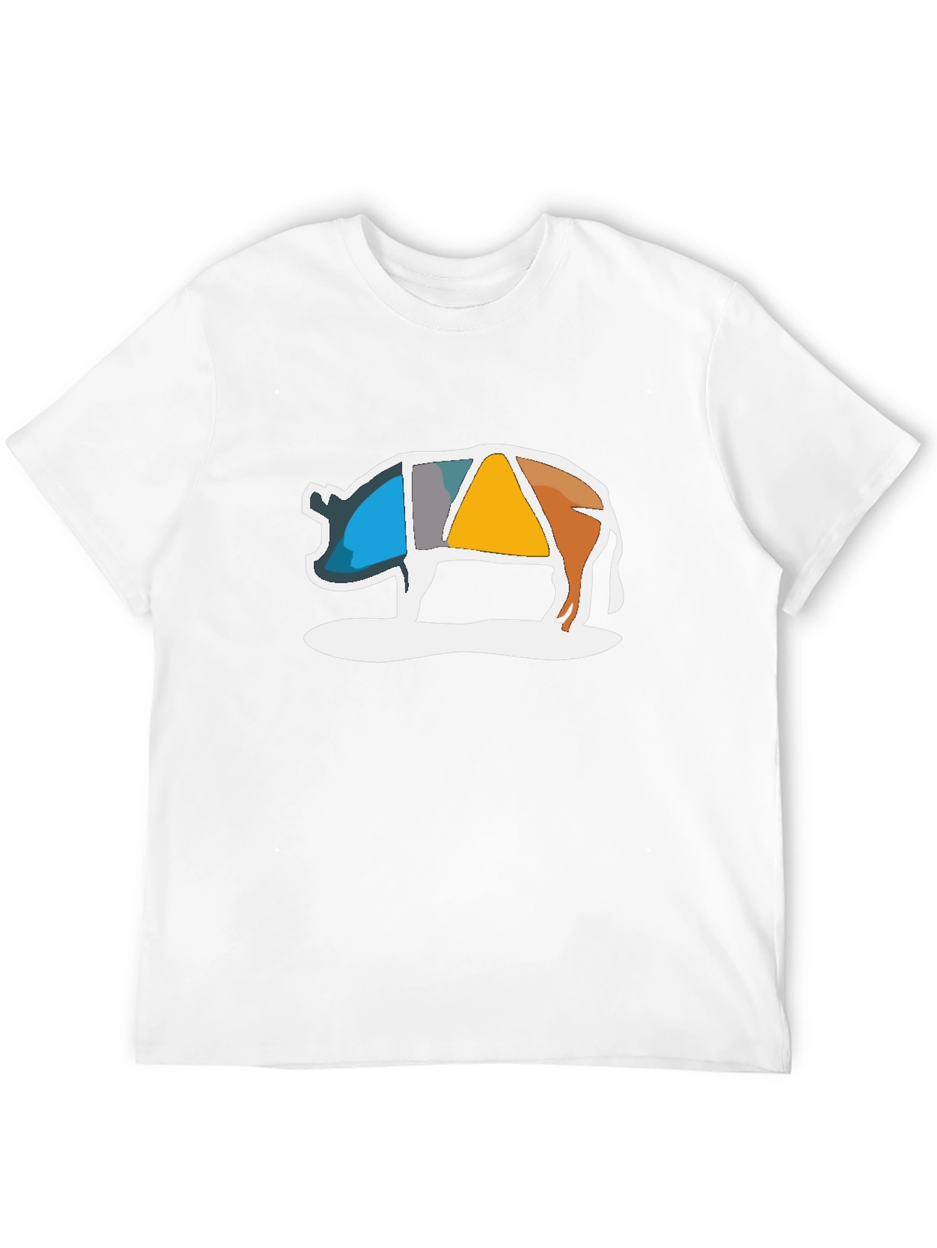 Abstract Pig Graphic Tee - Modern Art Design