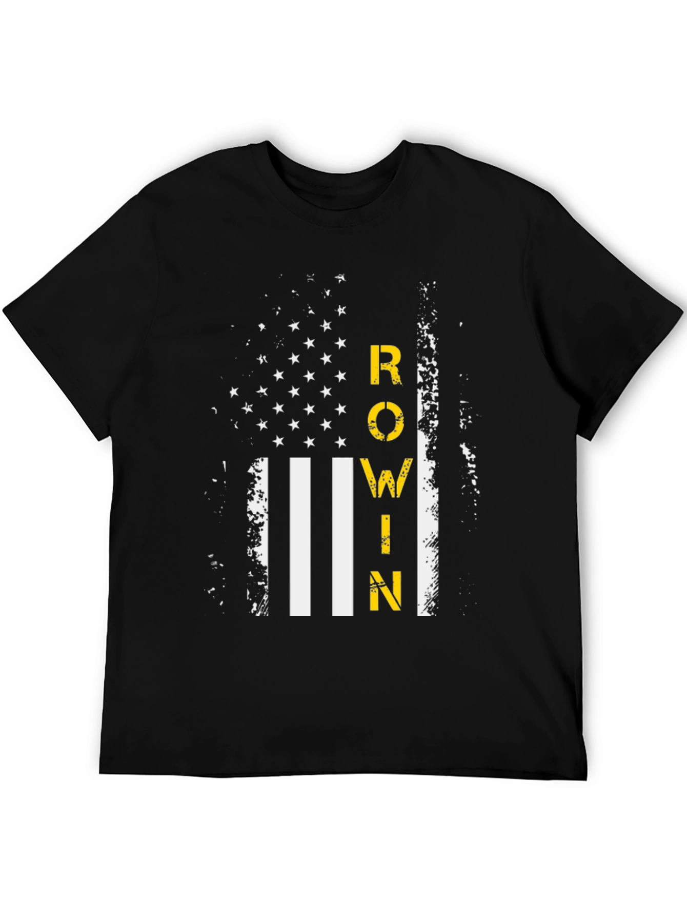 Rowin American Flag Graphic T-Shirt - Black