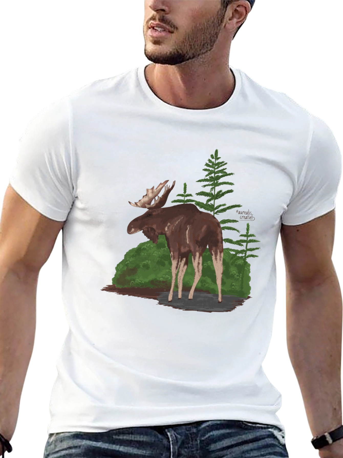 Moose Graphic T-Shirt - Nature Wildlife Tee