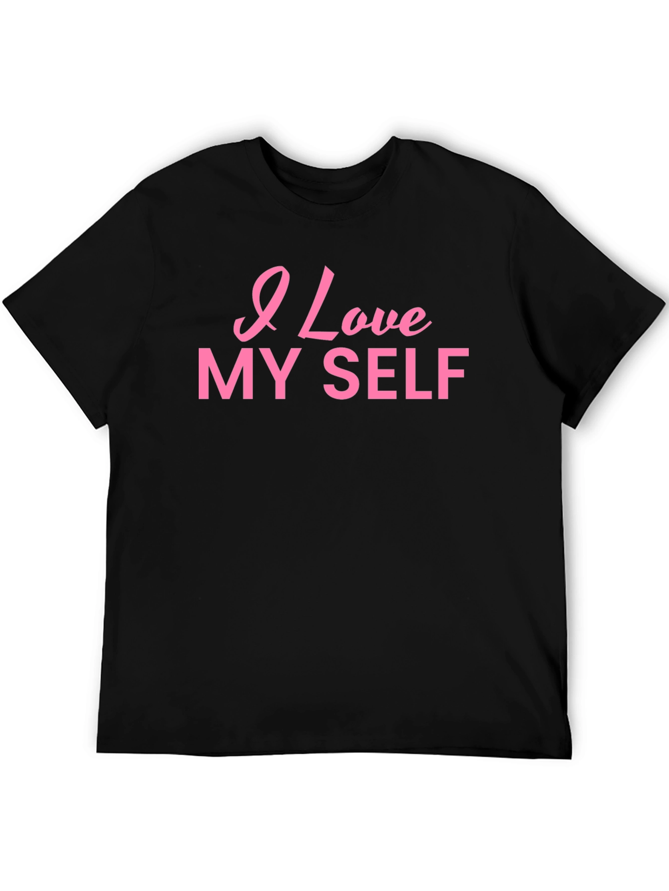 I Love Myself Black Cotton T-Shirt