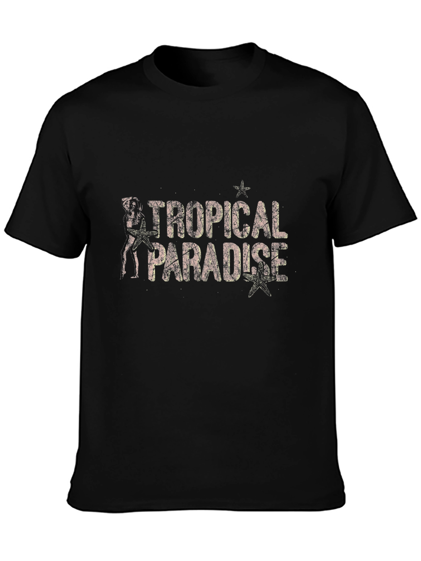 Tropical Paradise Black Graphic Tee