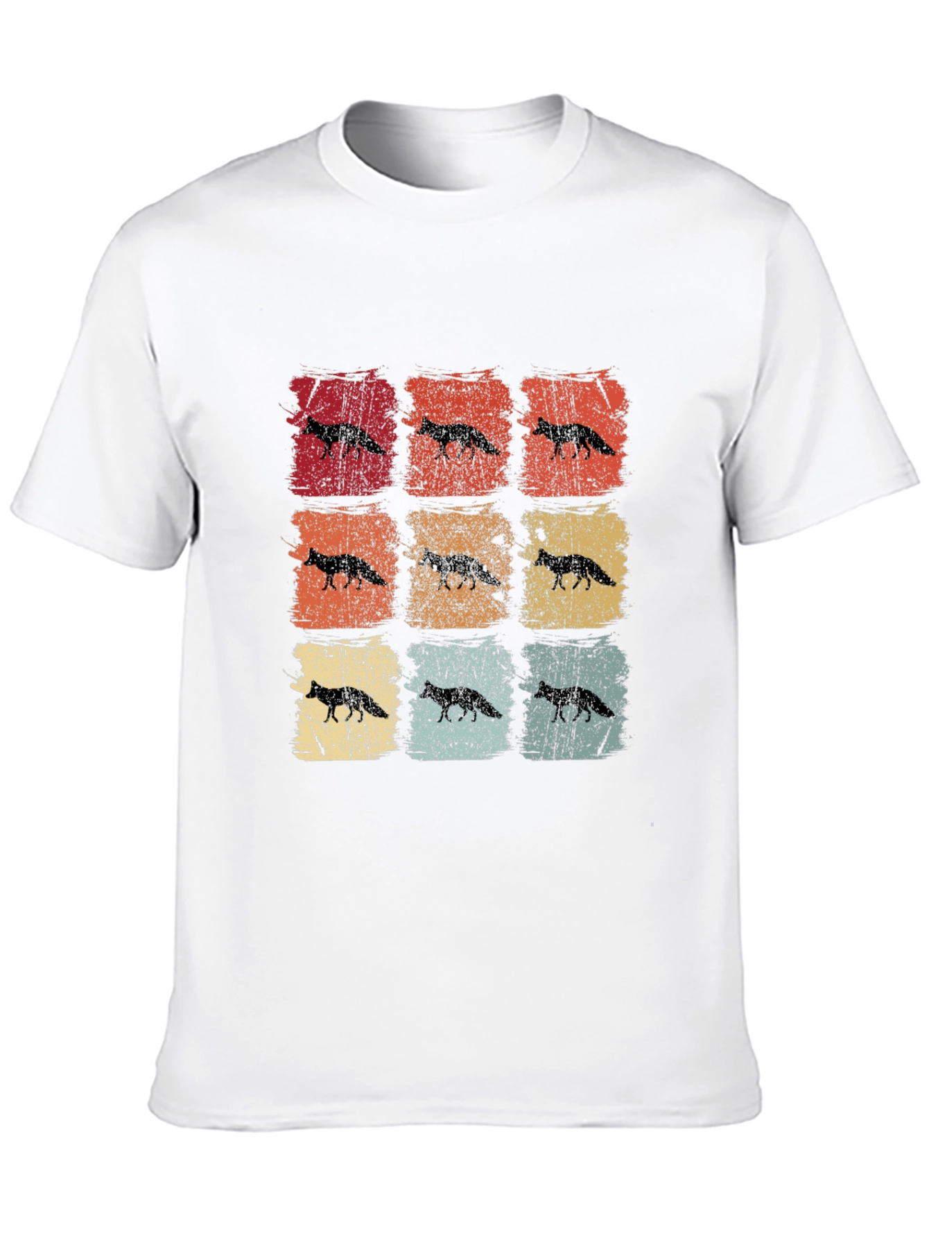 Retro Fox Graphic Tee - Distressed Design