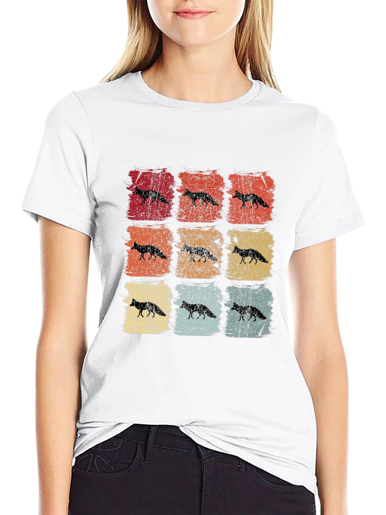 Retro Fox Graphic Tee - Distressed Design