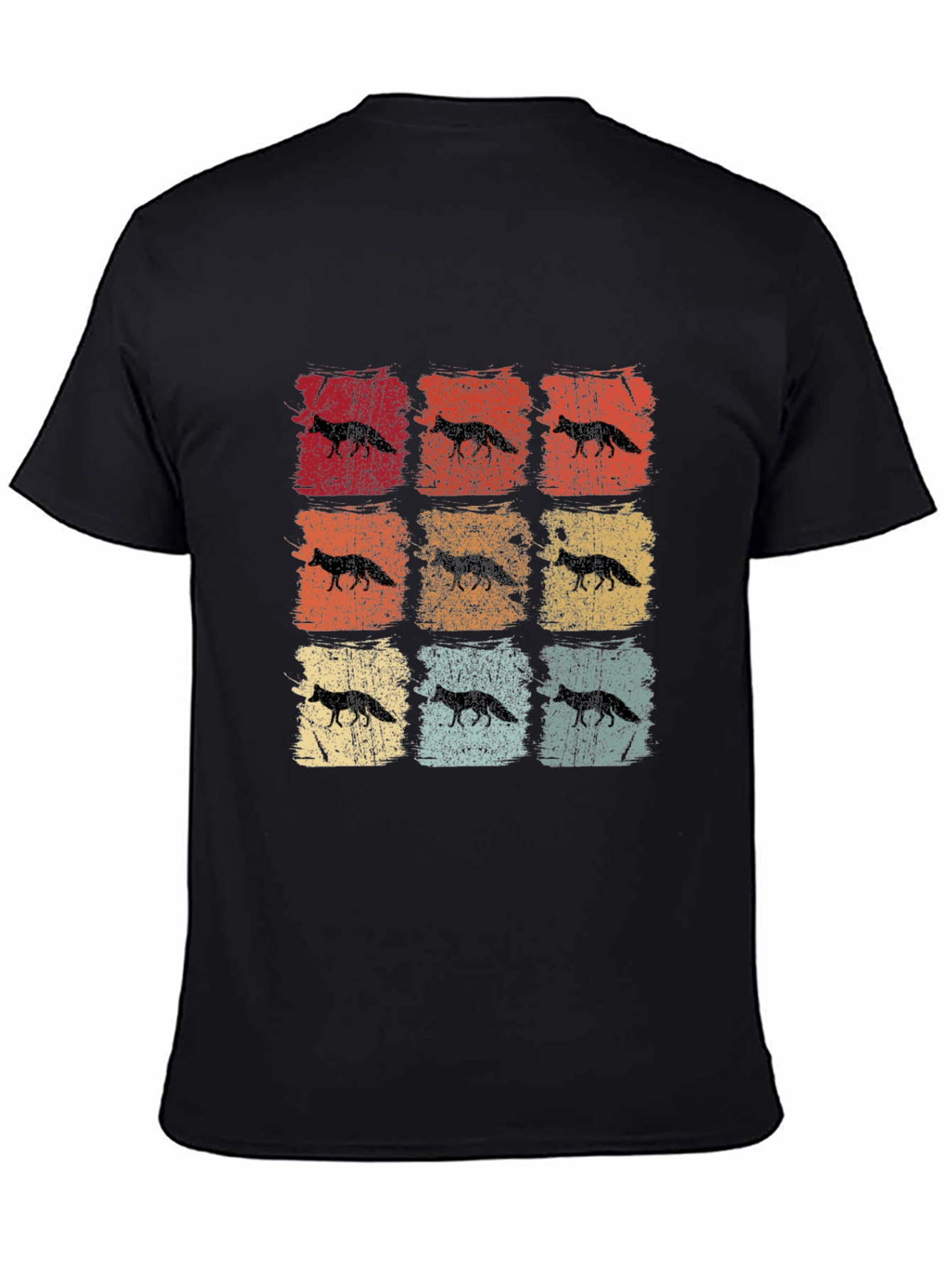 Retro Fox Graphic Tee - Distressed Design