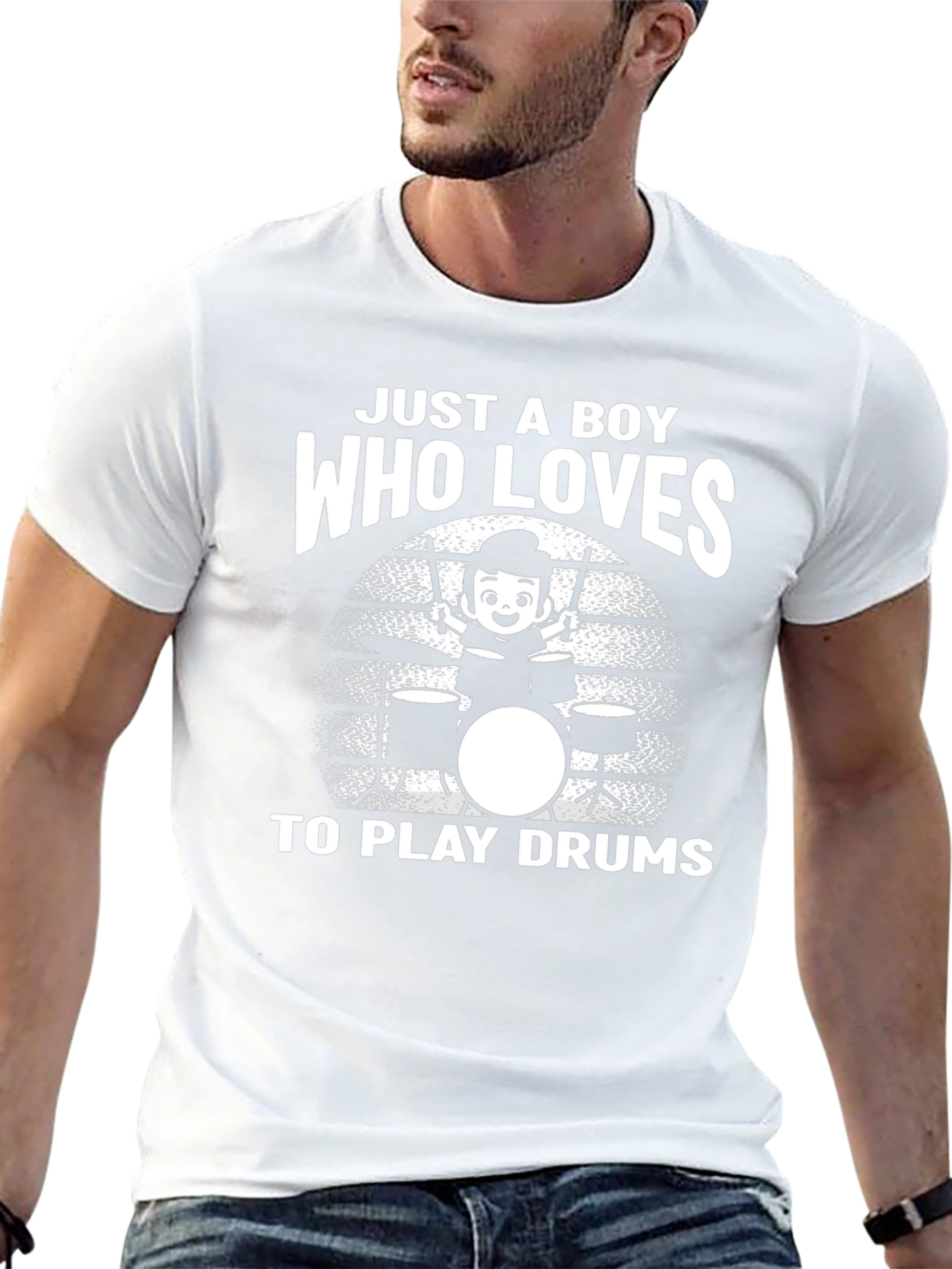 Boy Who Loves Drums T-Shirt - Musician Gift