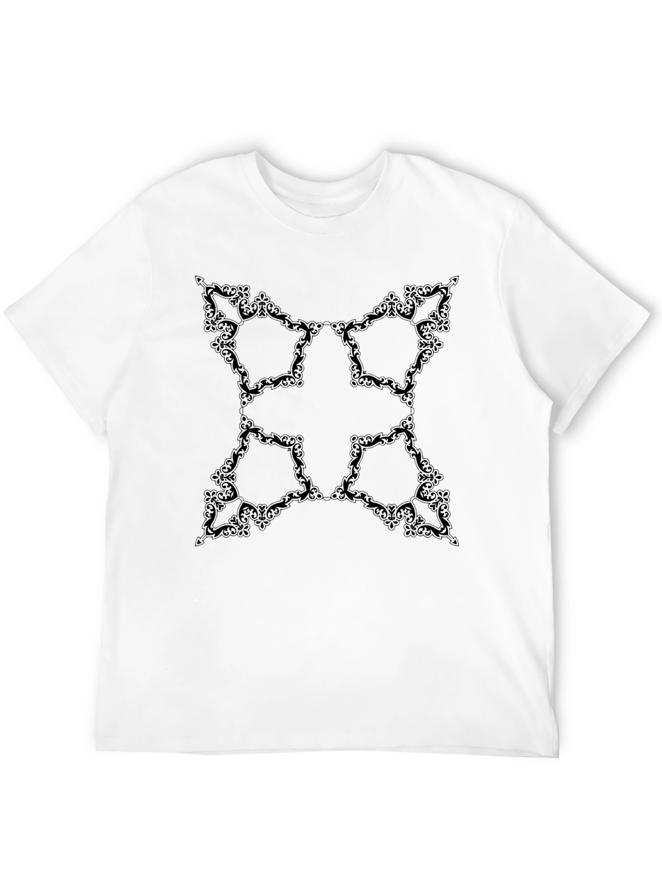 Elegant Black Tee with Ornate Pattern