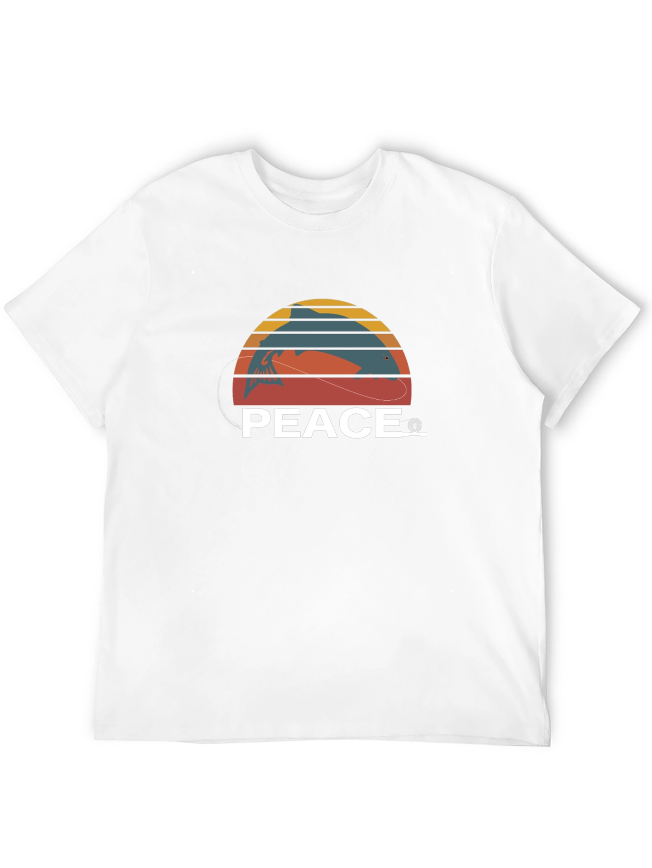 Peace Fishing Graphic Tee - Black