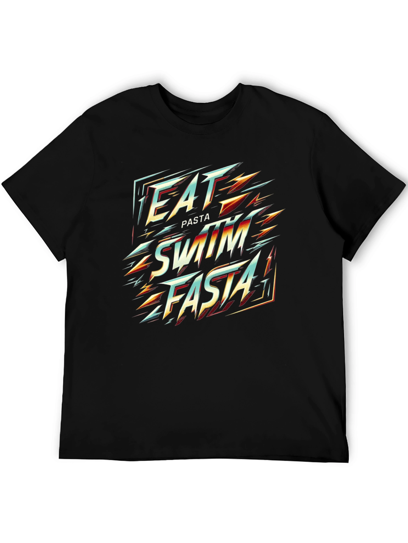 Eat Pasta Swim Fasta Graphic Tee - Black