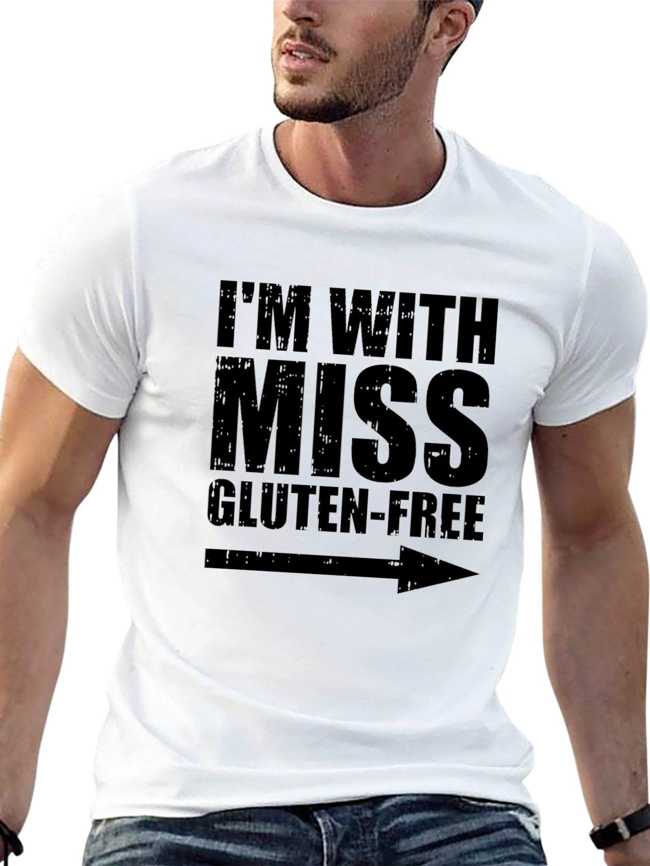 Im With Miss Gluten-Free Humor Graphic Tee