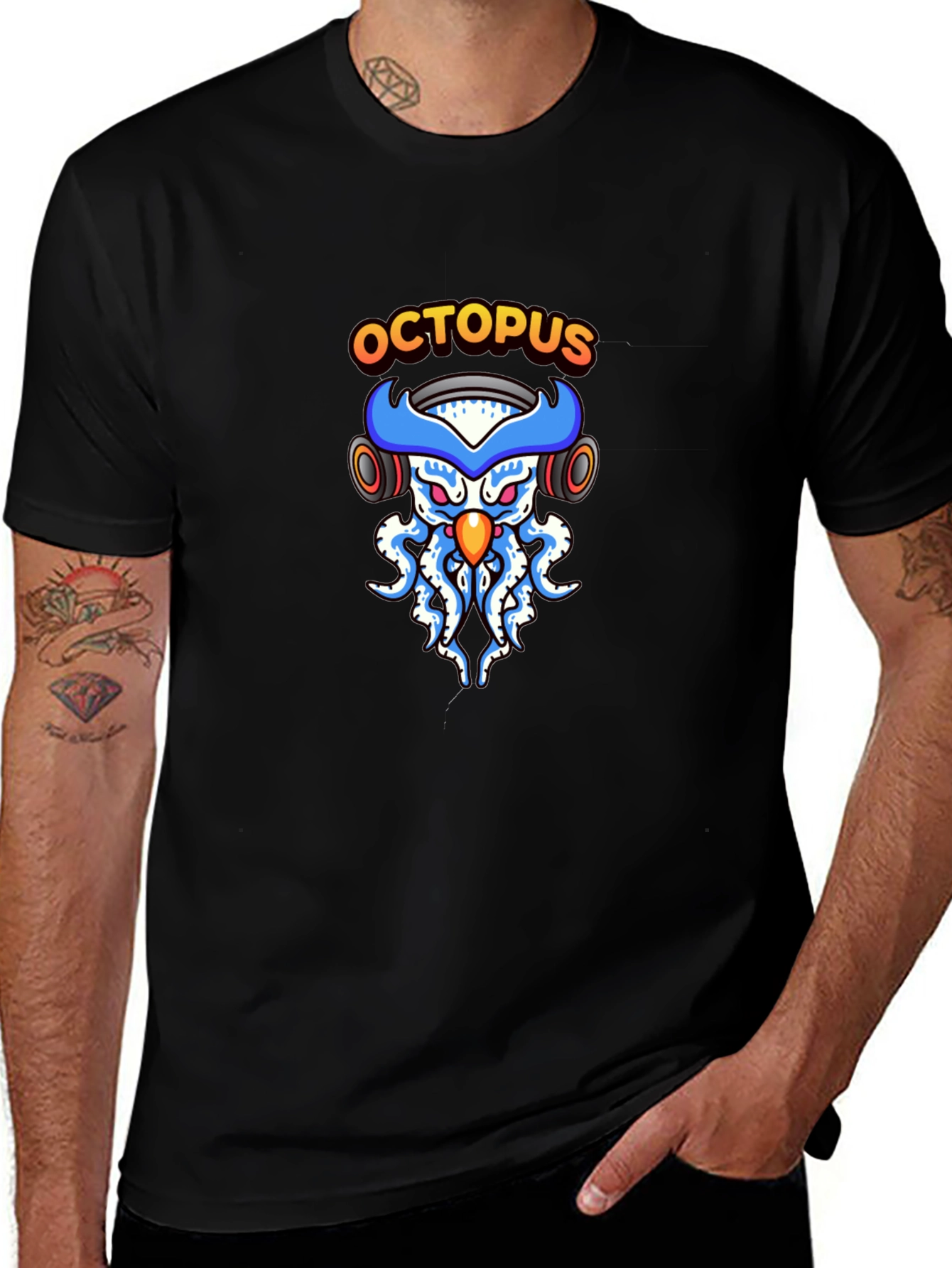 Octopus DJ Black T-Shirt