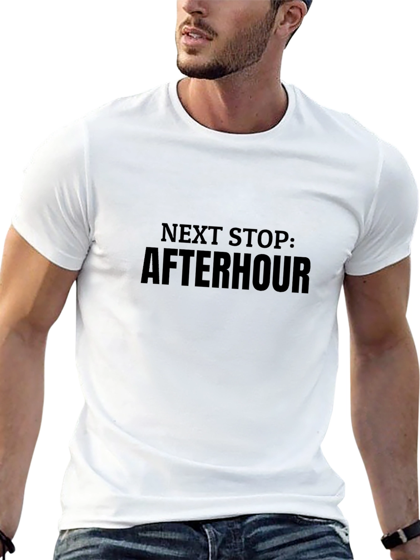 Next Stop: After Hour Graphic Tee - Black Cotton