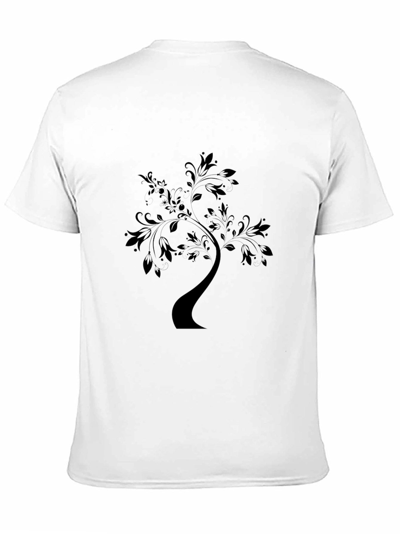 Elegant Tree Graphic Black T-Shirt
