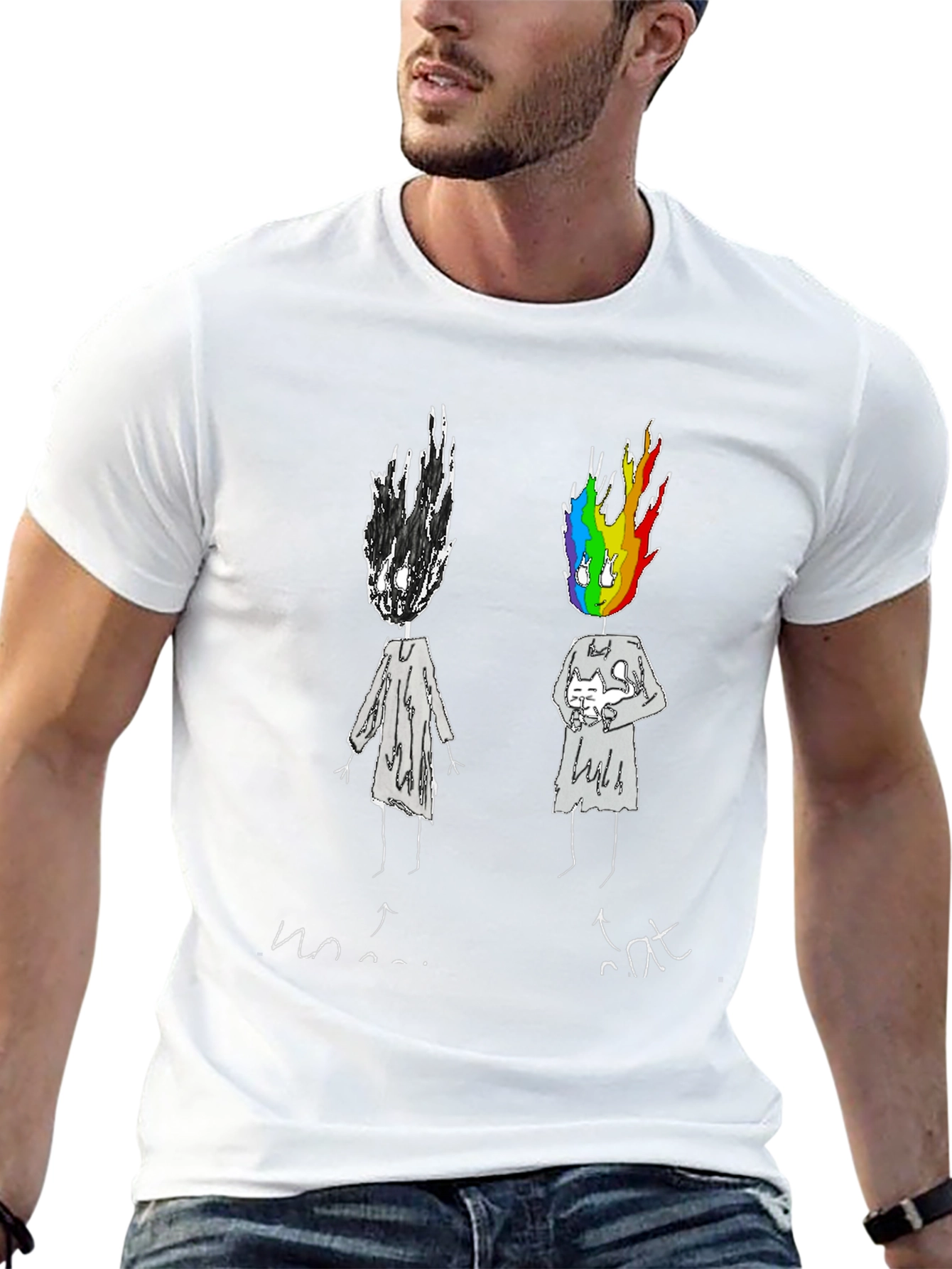 Emotional Rainbow Head Graphic Tee