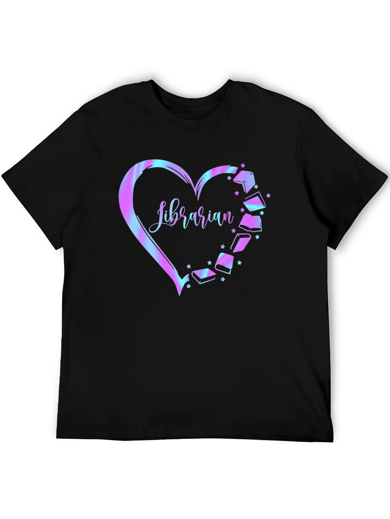 Librarian Heart Books Graphic T-Shirt
