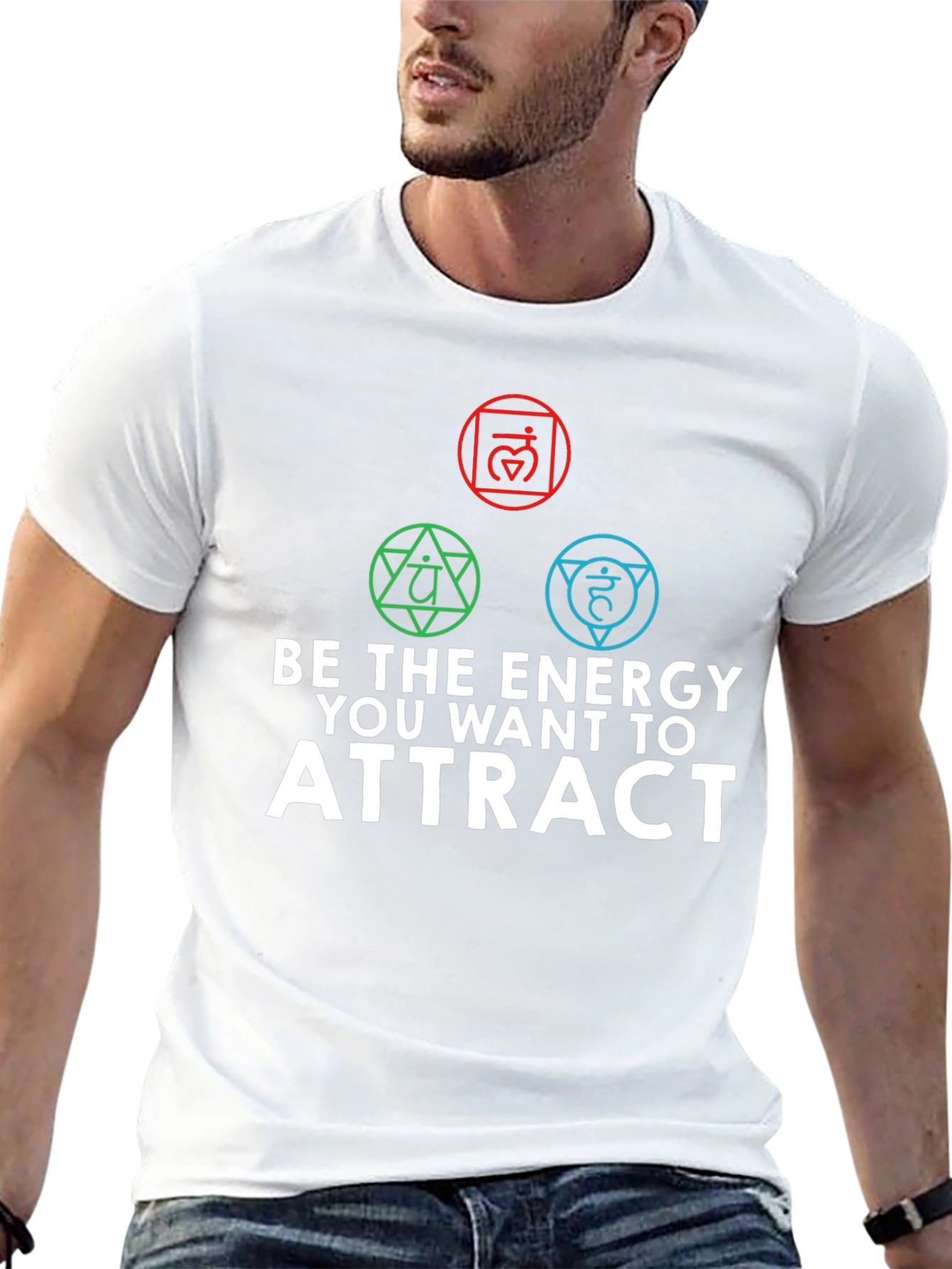 Energy Chakra Black Graphic T-Shirt for Men