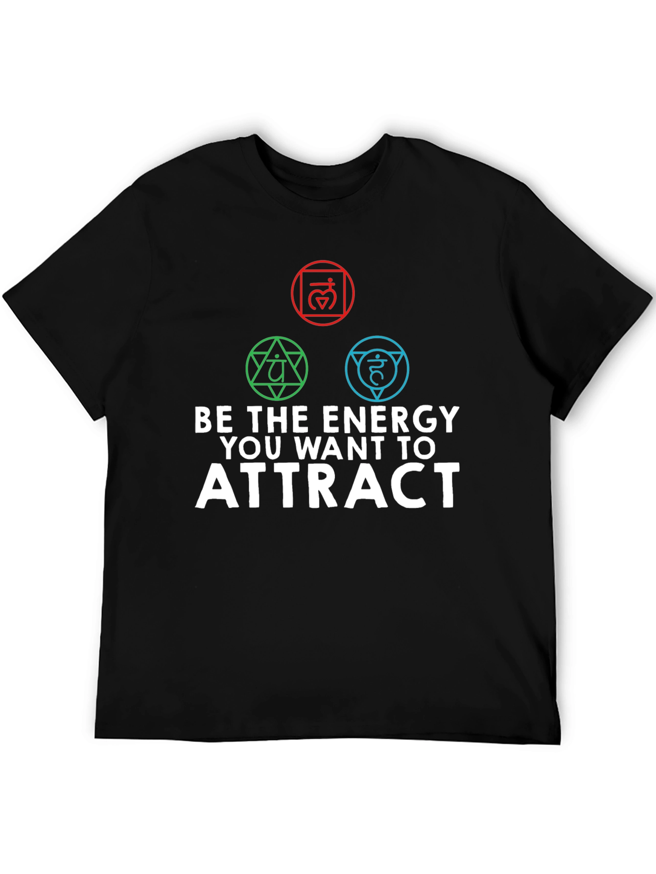 Energy Chakra Black Graphic T-Shirt for Men
