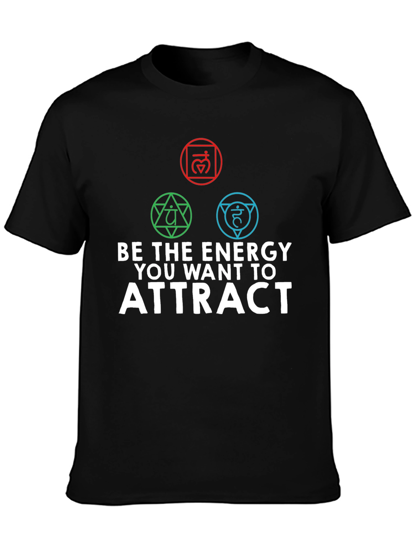 Energy Chakra Black Graphic T-Shirt for Men