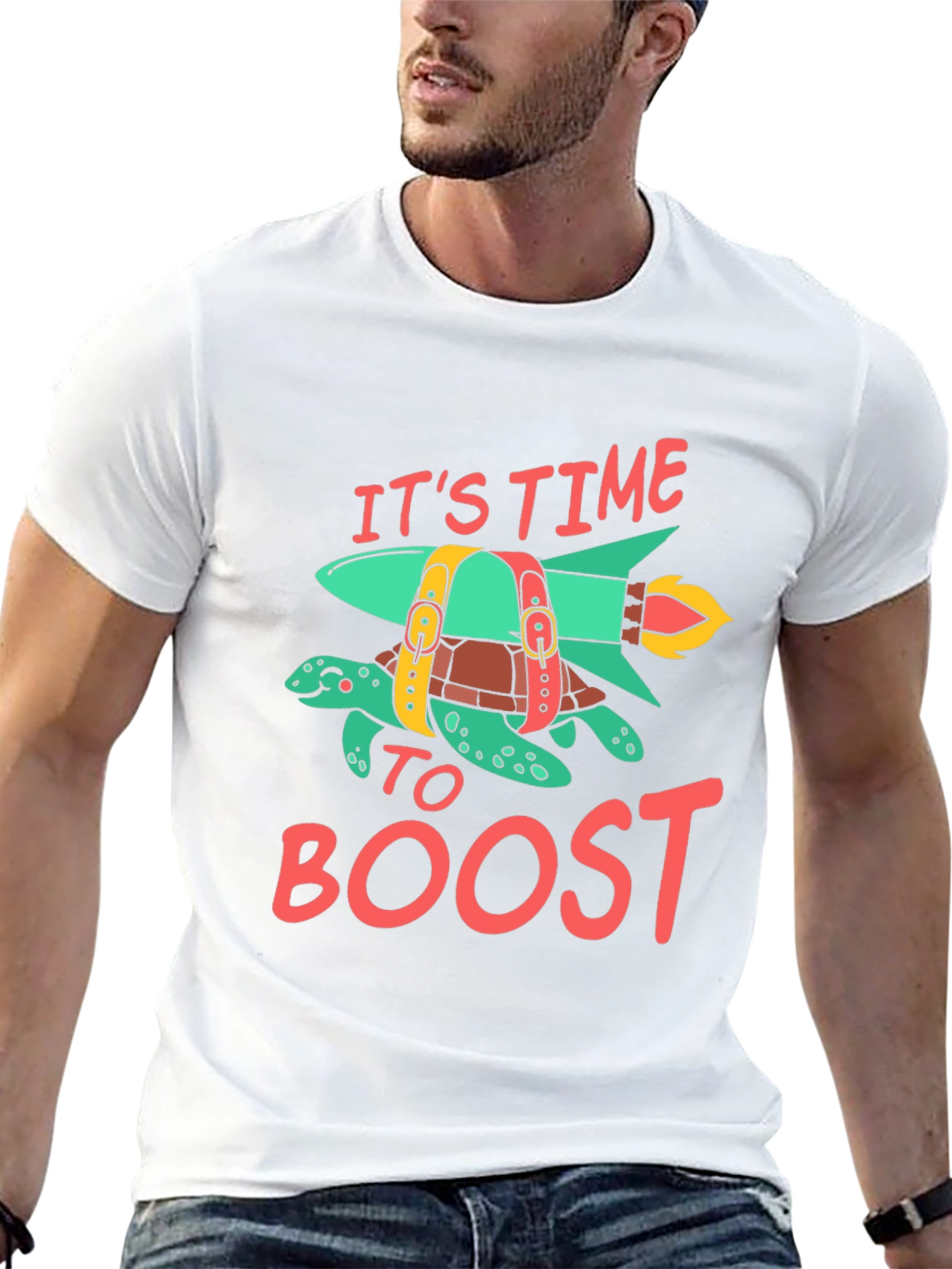 Time to Boost Rocket Turtle Graphic Tee