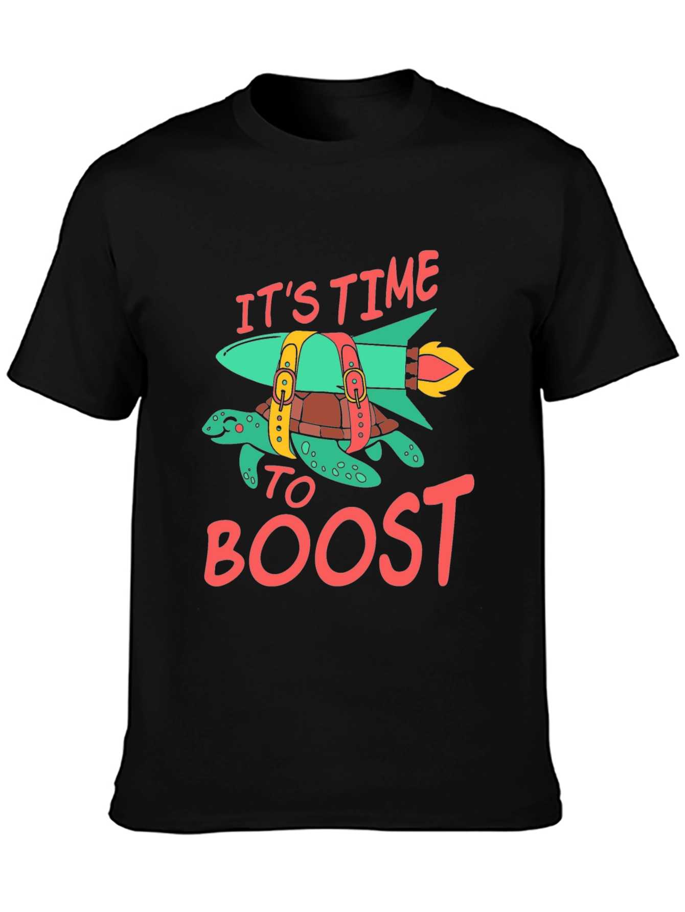 Time to Boost Rocket Turtle Graphic Tee