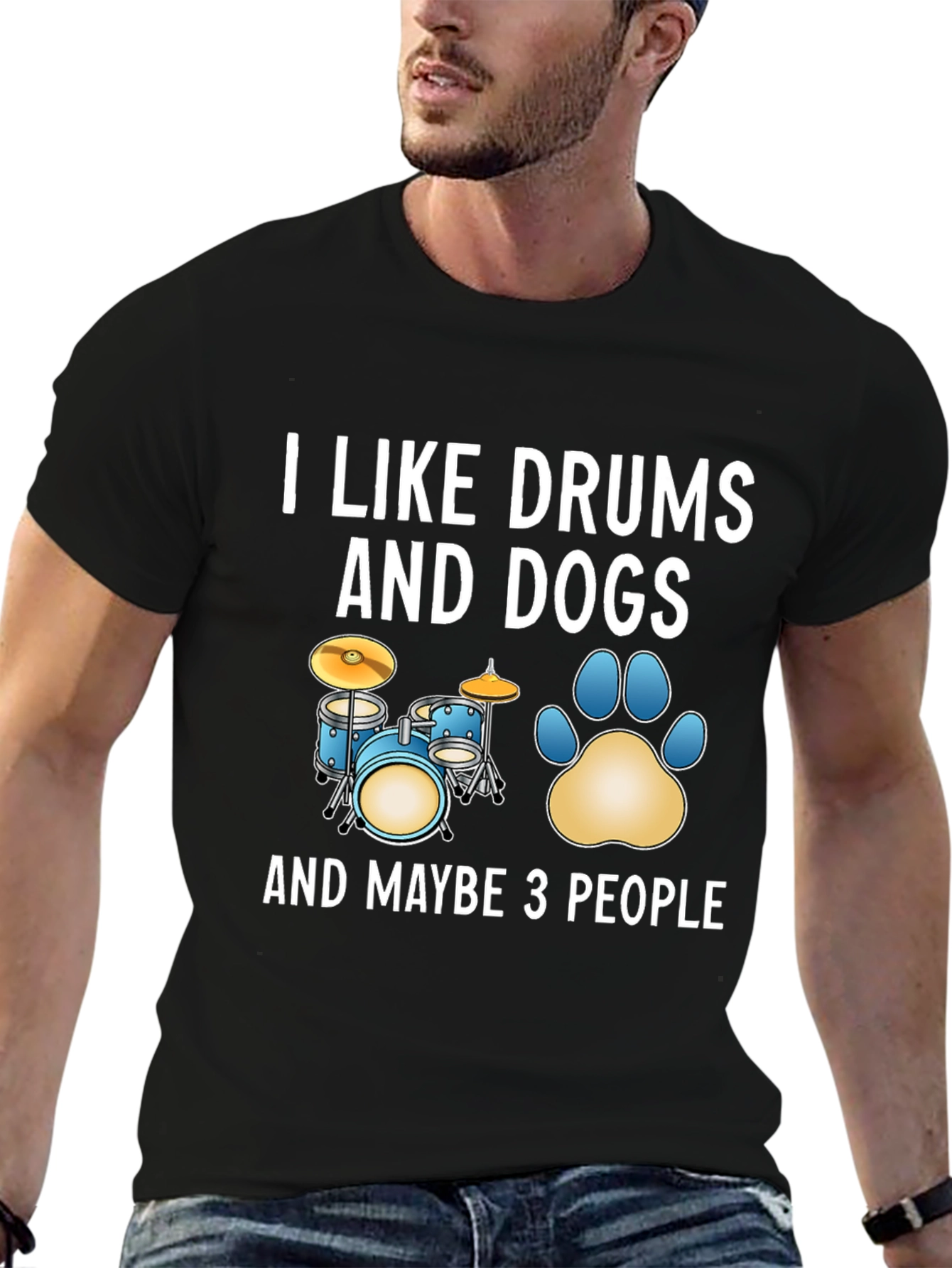 I Like Drums and Dogs Graphic T-Shirt