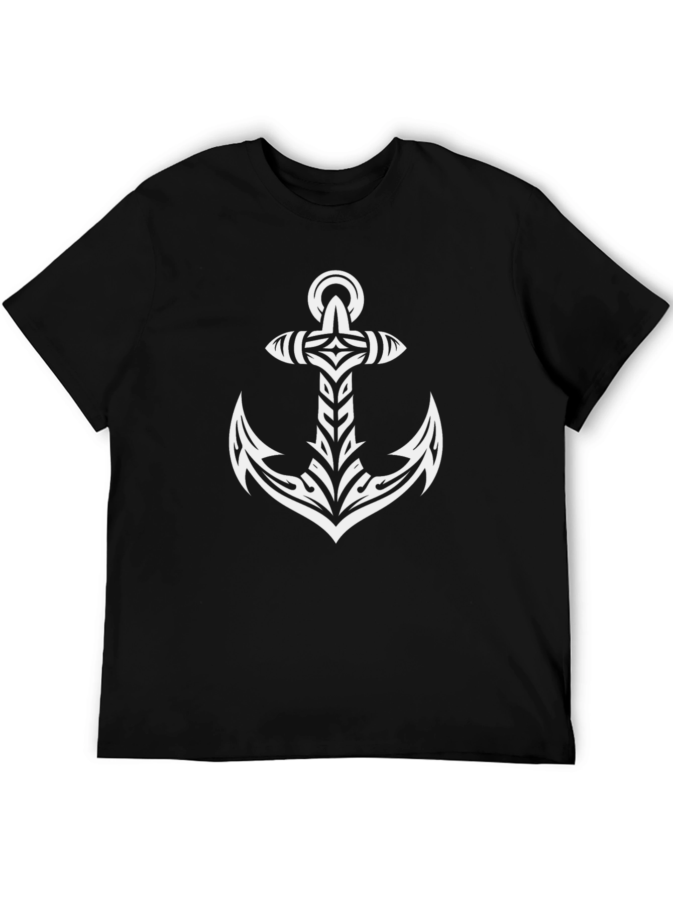 Tribal Anchor Graphic T-Shirt - Stylish Nautical Design