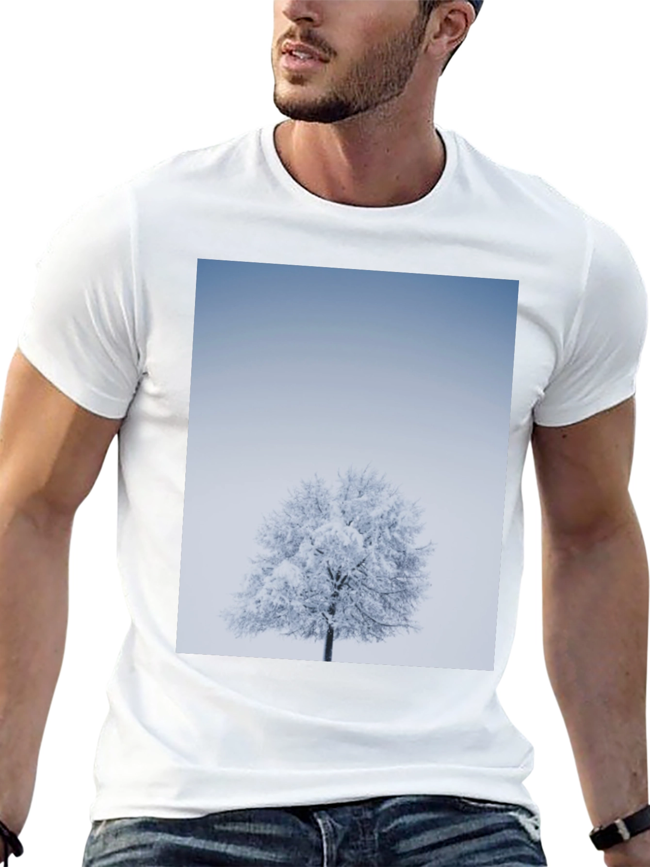 Winter Tree Graphic Tee - Stylish Black T-Shirt