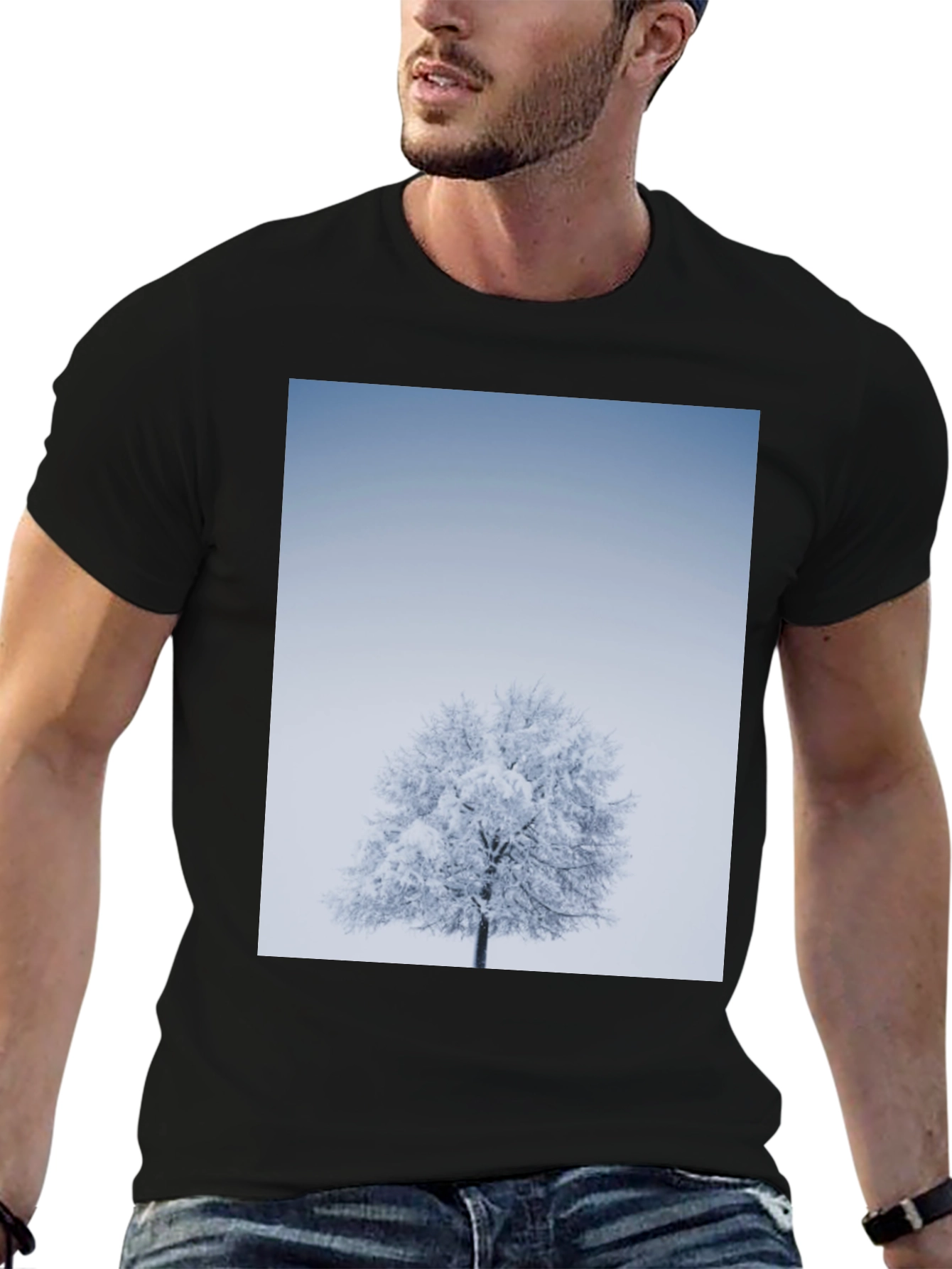 Winter Tree Graphic Tee - Stylish Black T-Shirt