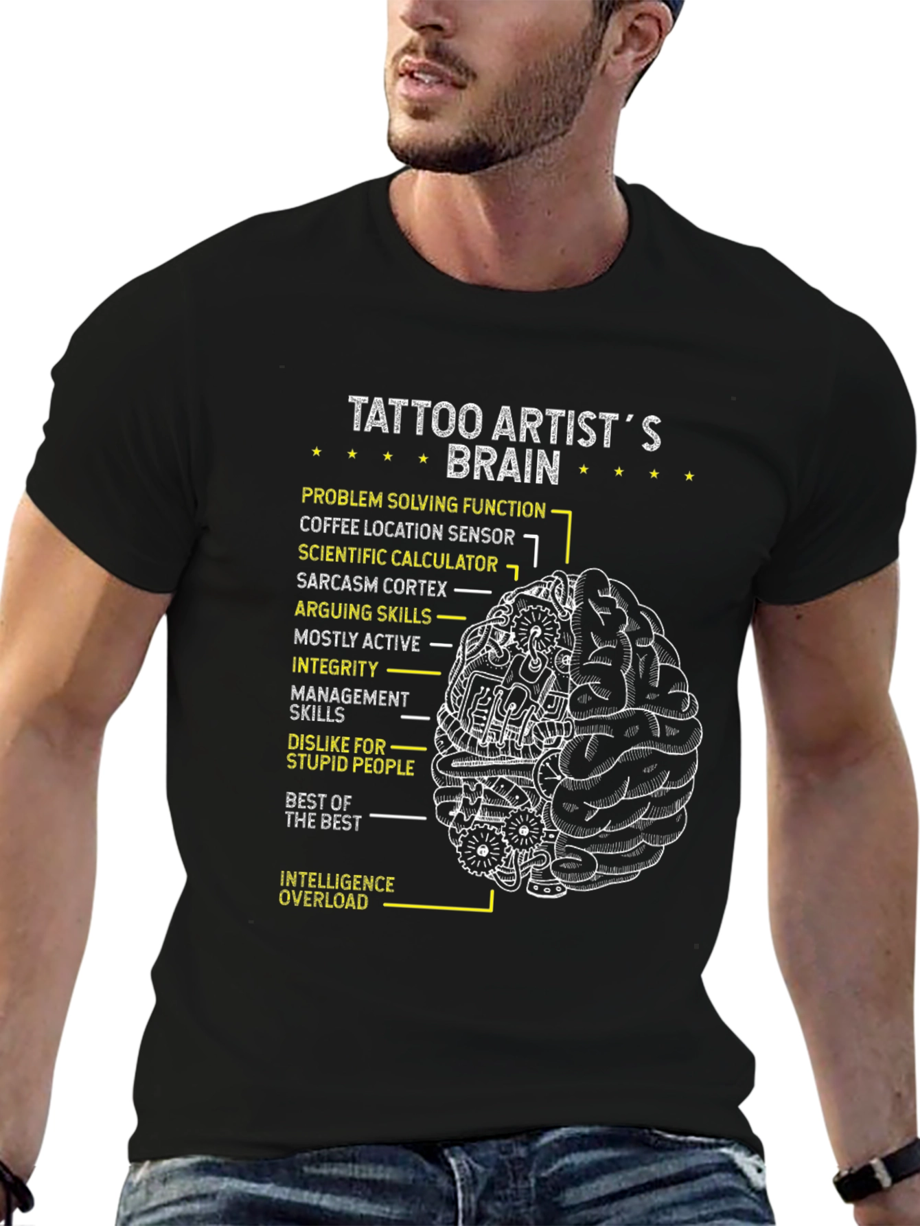 Tattoo Artist Brain T-Shirt - Humorous Design