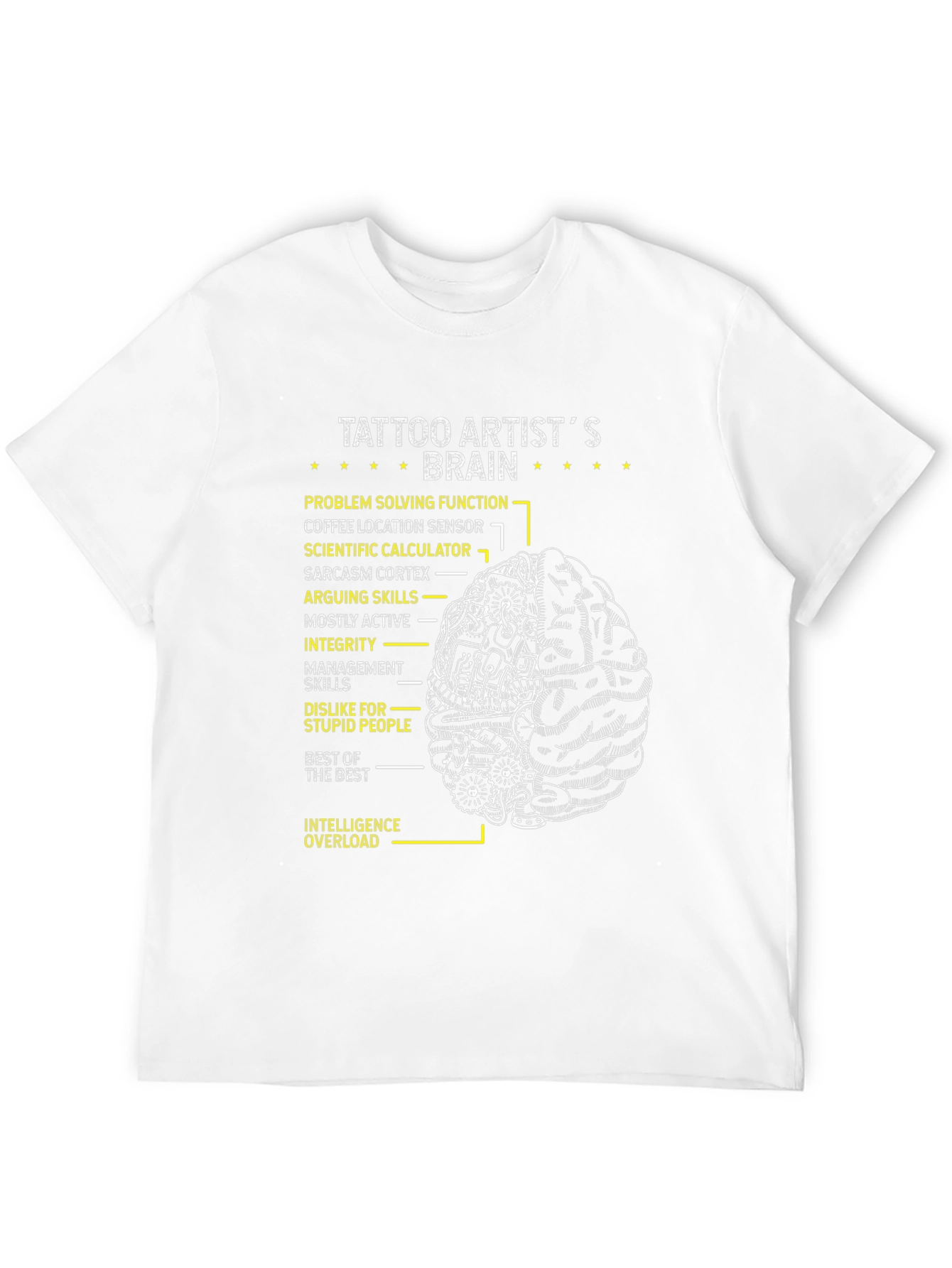 Tattoo Artist Brain T-Shirt - Humorous Design