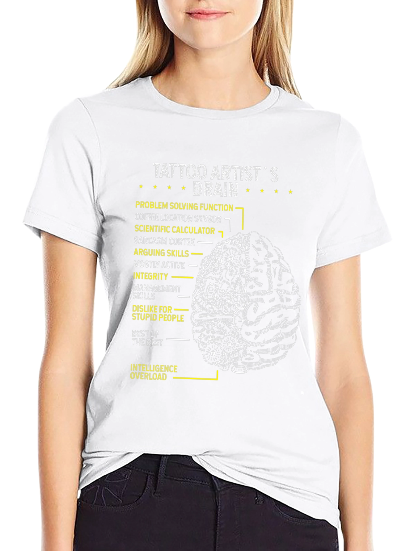 Tattoo Artist Brain T-Shirt - Humorous Design