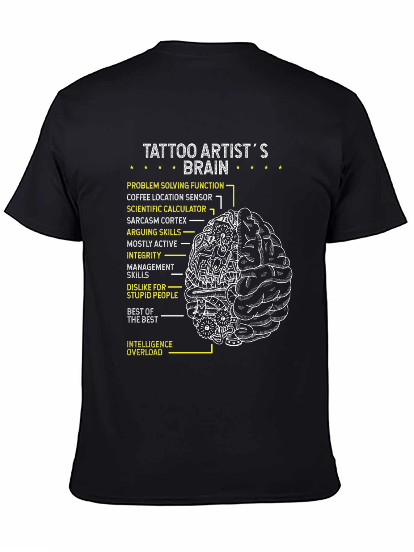 Tattoo Artist Brain T-Shirt - Humorous Design