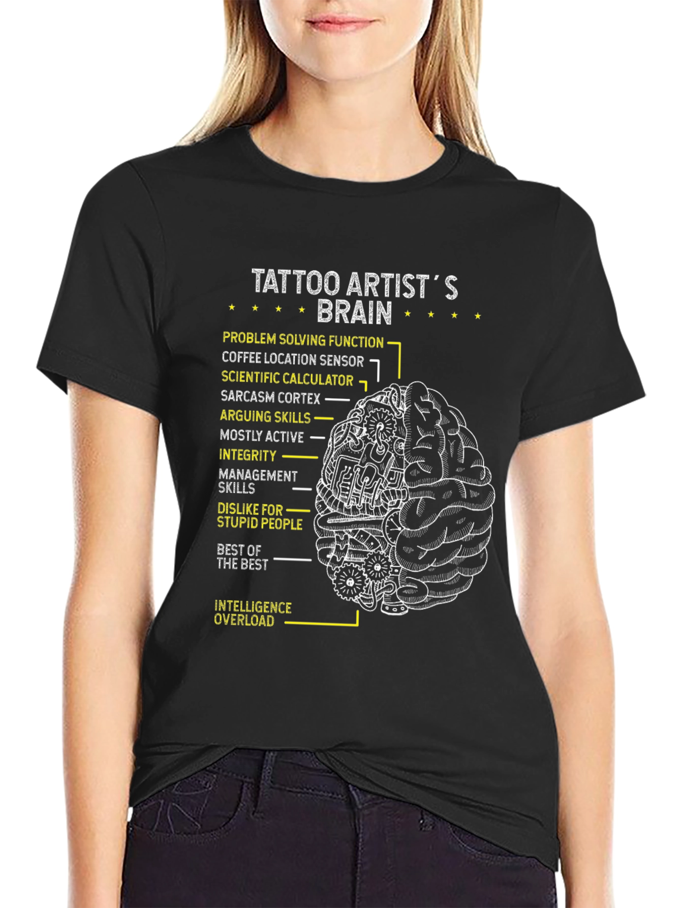 Tattoo Artist Brain T-Shirt - Humorous Design
