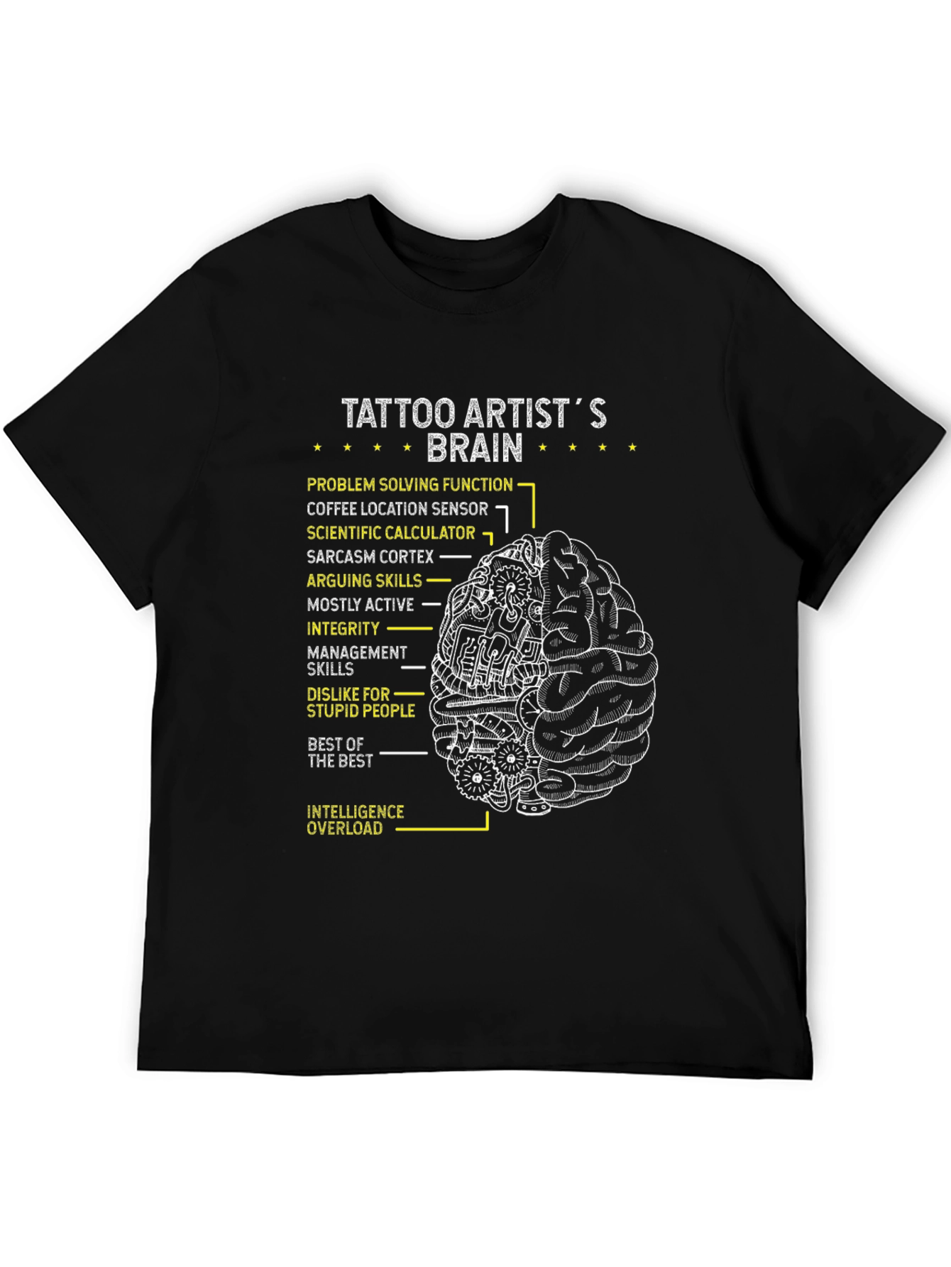 Tattoo Artist Brain T-Shirt - Humorous Design