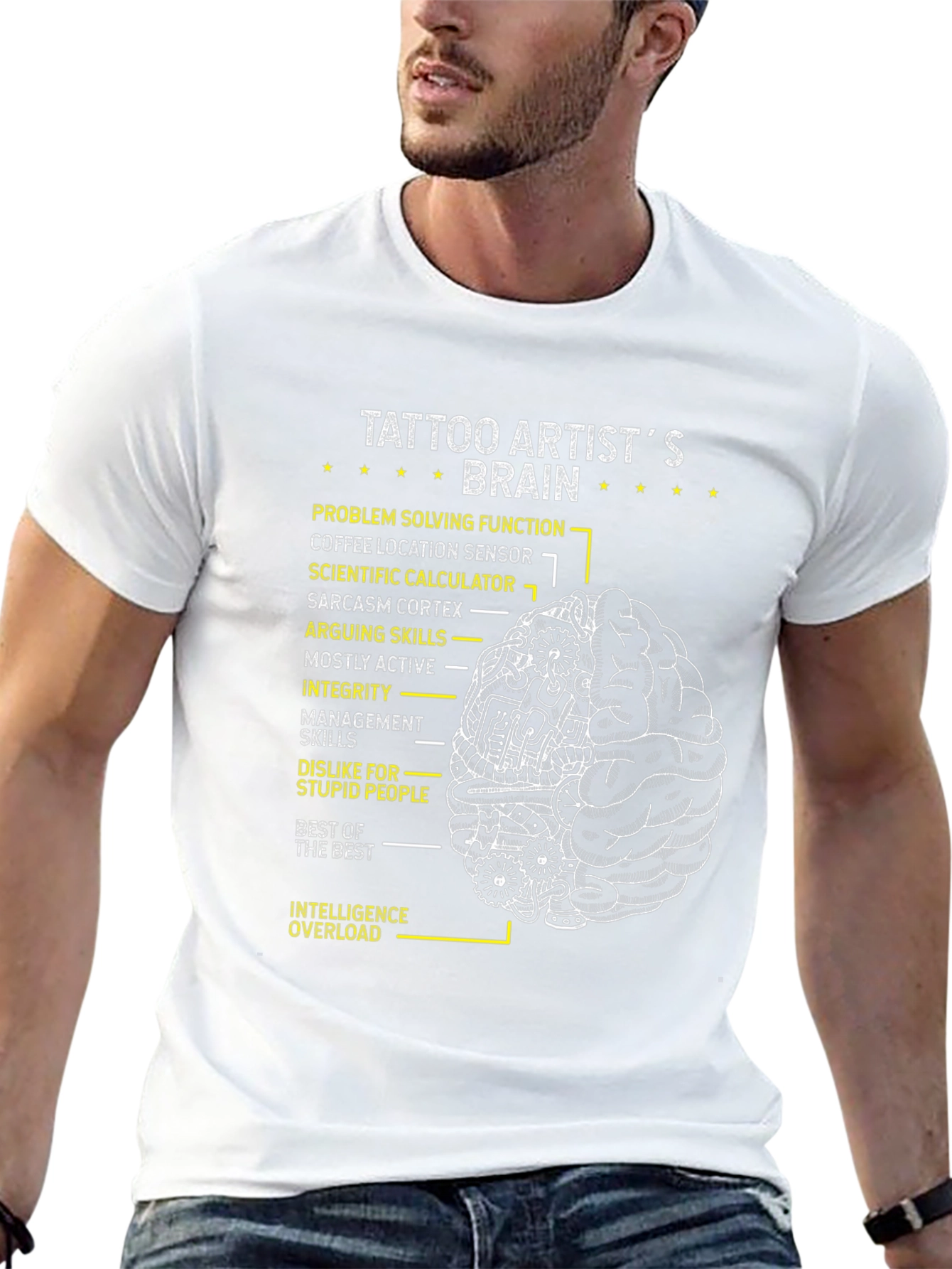 Tattoo Artist Brain T-Shirt - Humorous Design