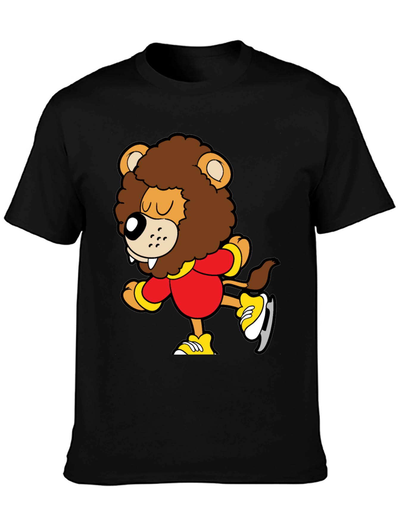 Cartoon Lion Ice Skating T-Shirt