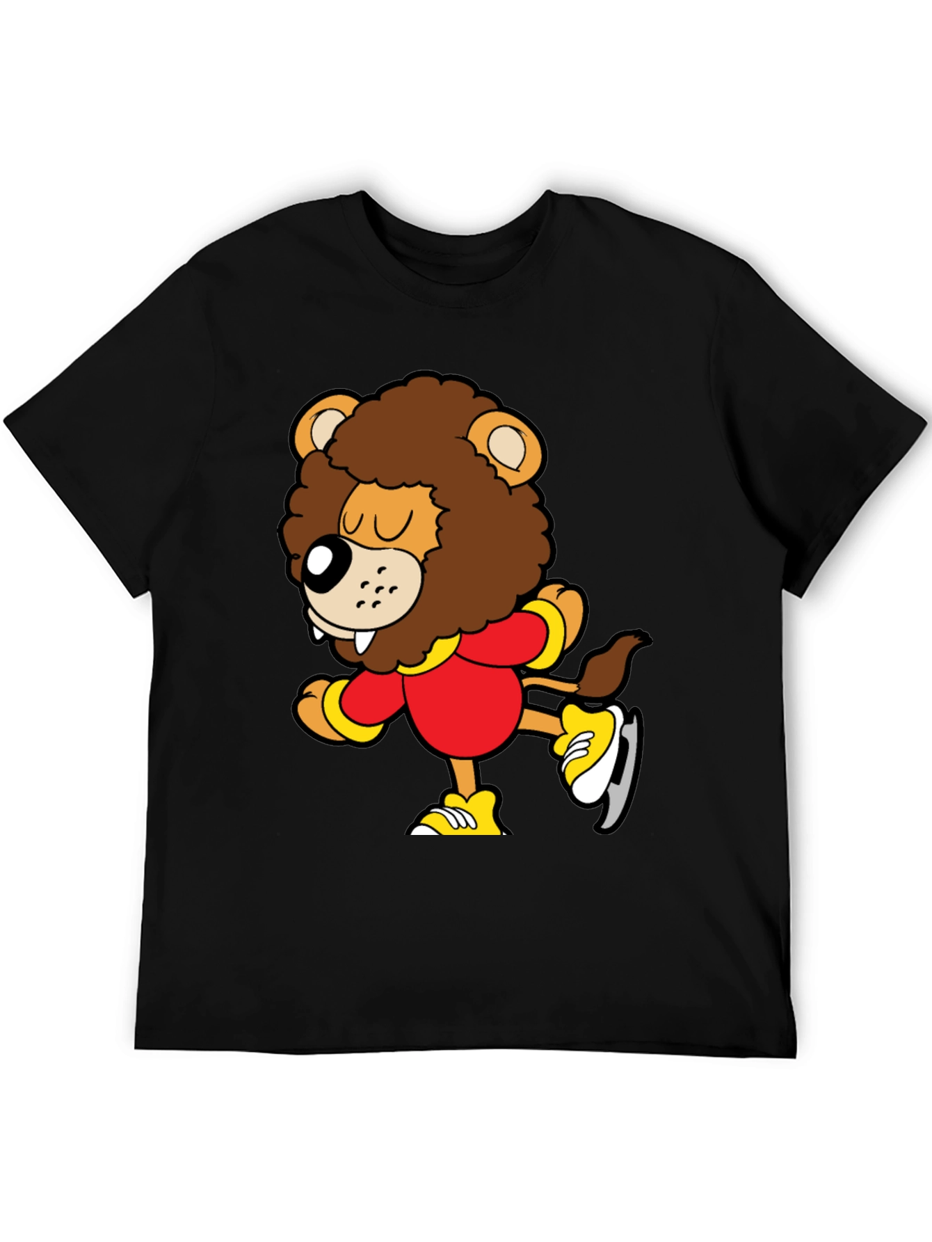 Cartoon Lion Ice Skating T-Shirt