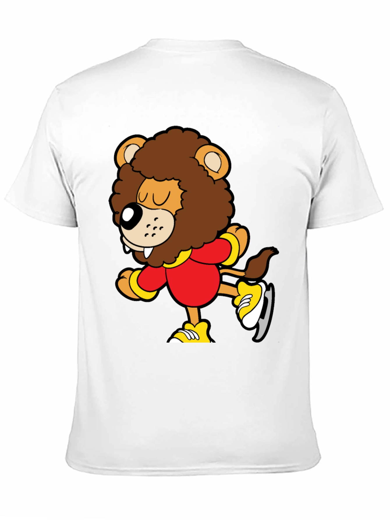 Cartoon Lion Ice Skating T-Shirt
