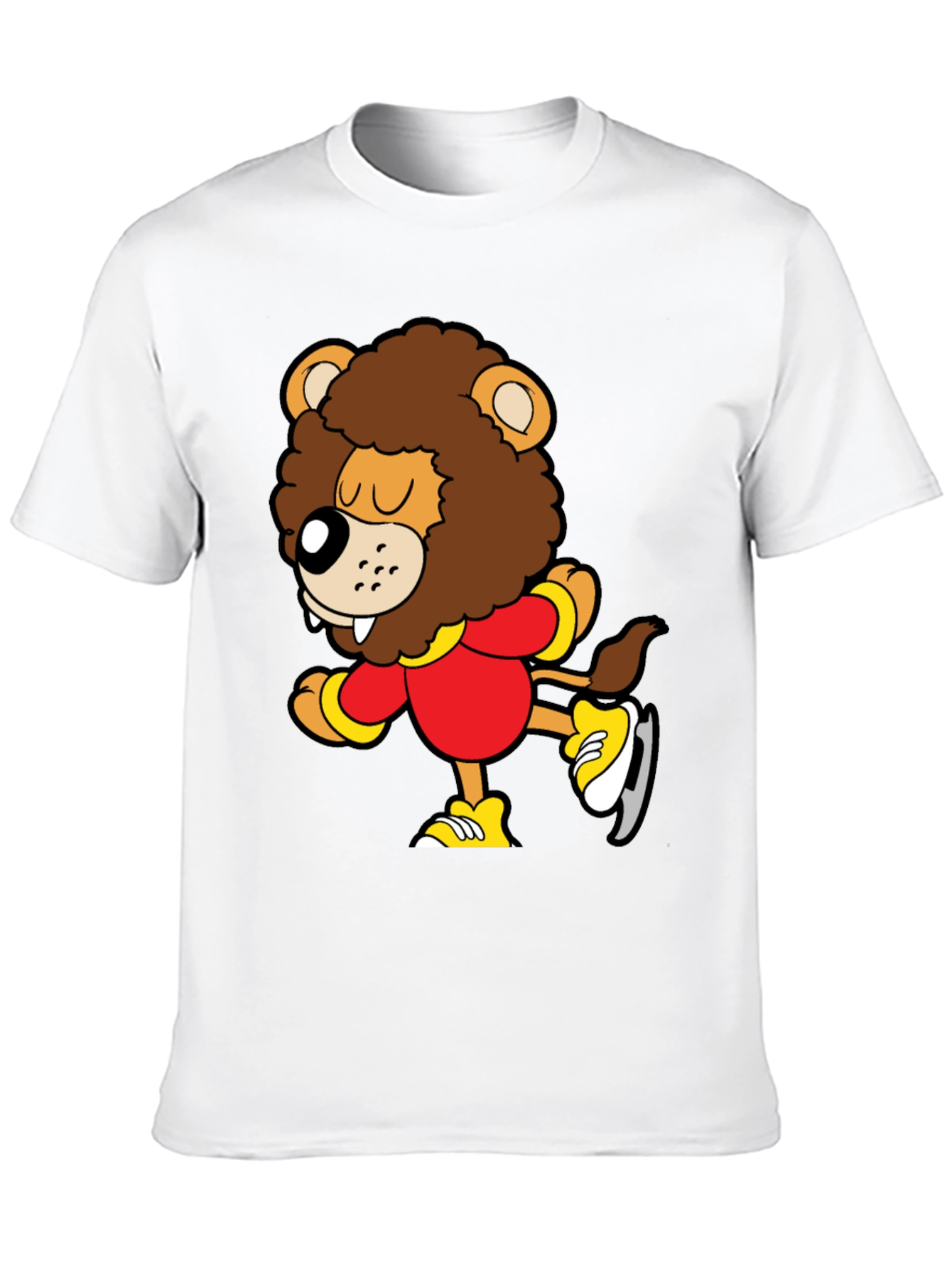 Cartoon Lion Ice Skating T-Shirt