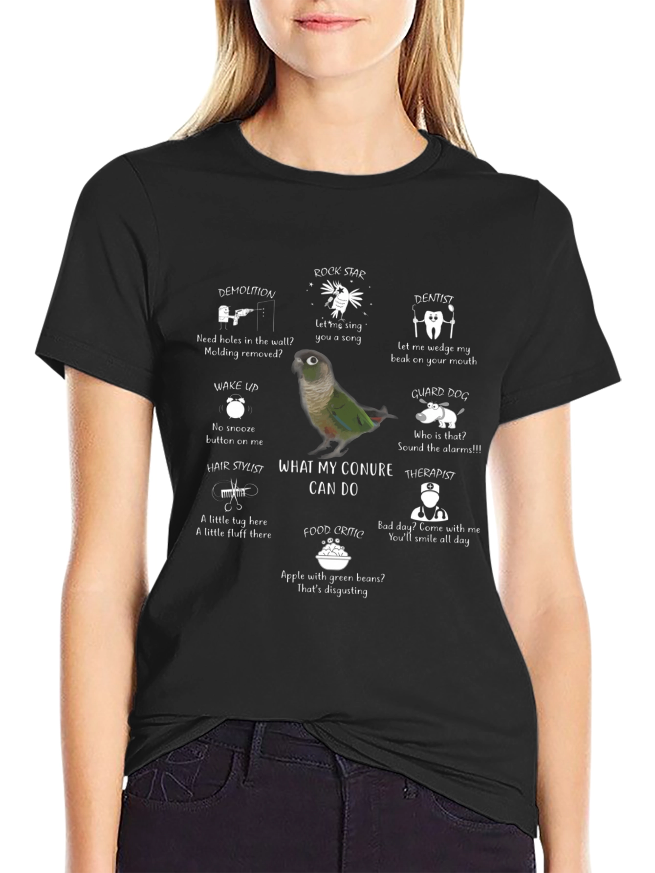 Conure Can Do Black T-Shirt