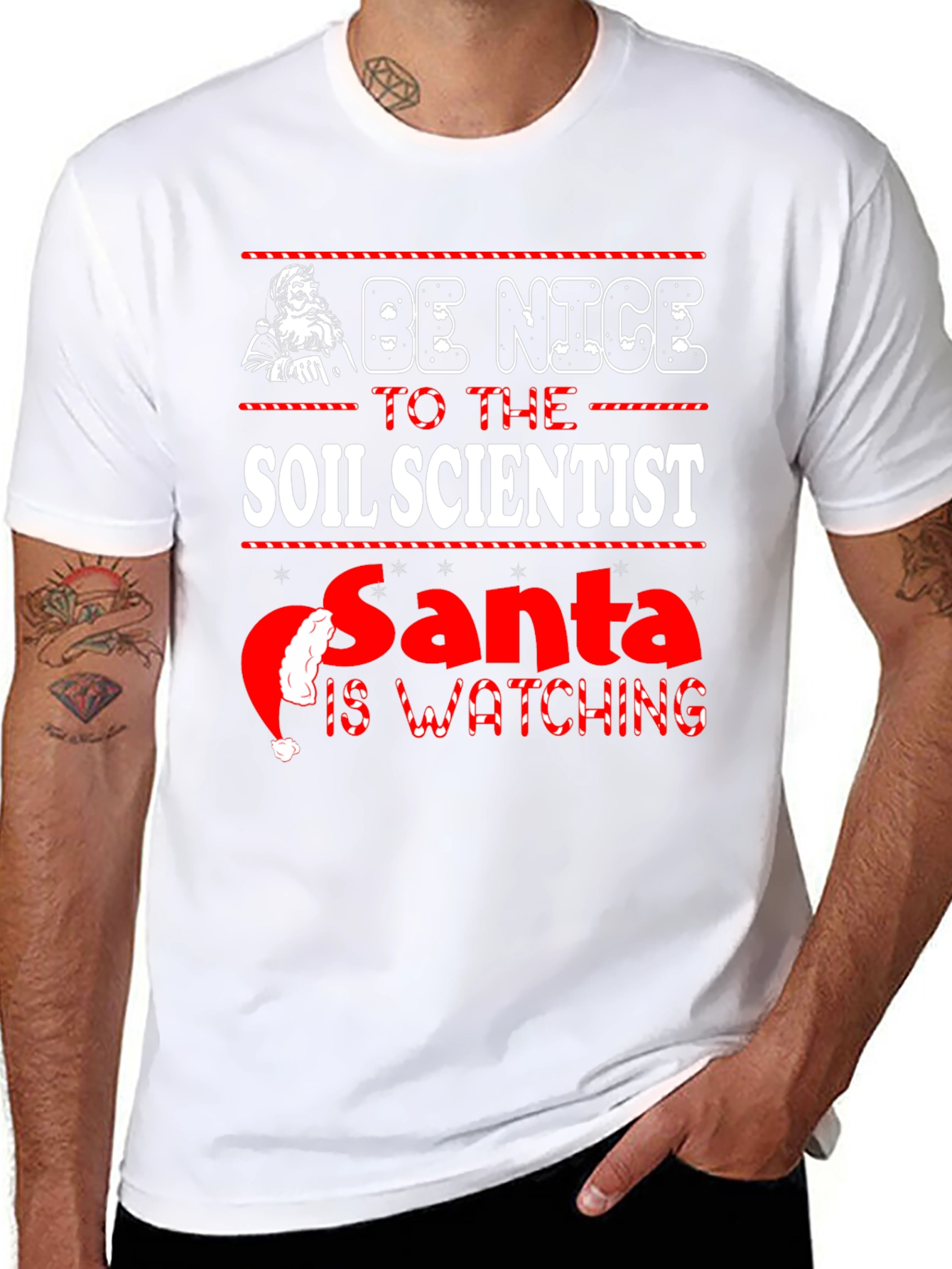 Be Nice to the Soil Scientist Santa T-Shirt
