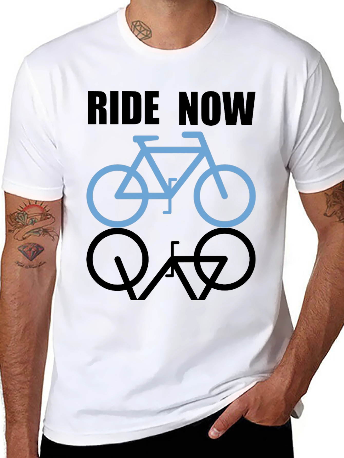 Ride Now Graphic Tee - Bicycle Design