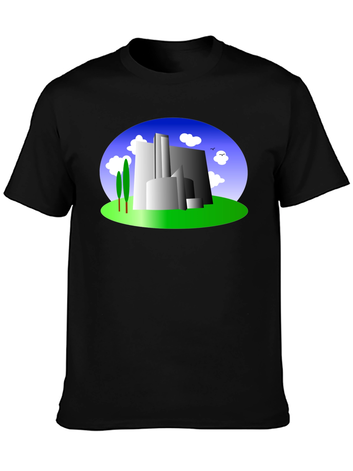 Abstract Building Graphic Tee - Modern Cityscape Shirt