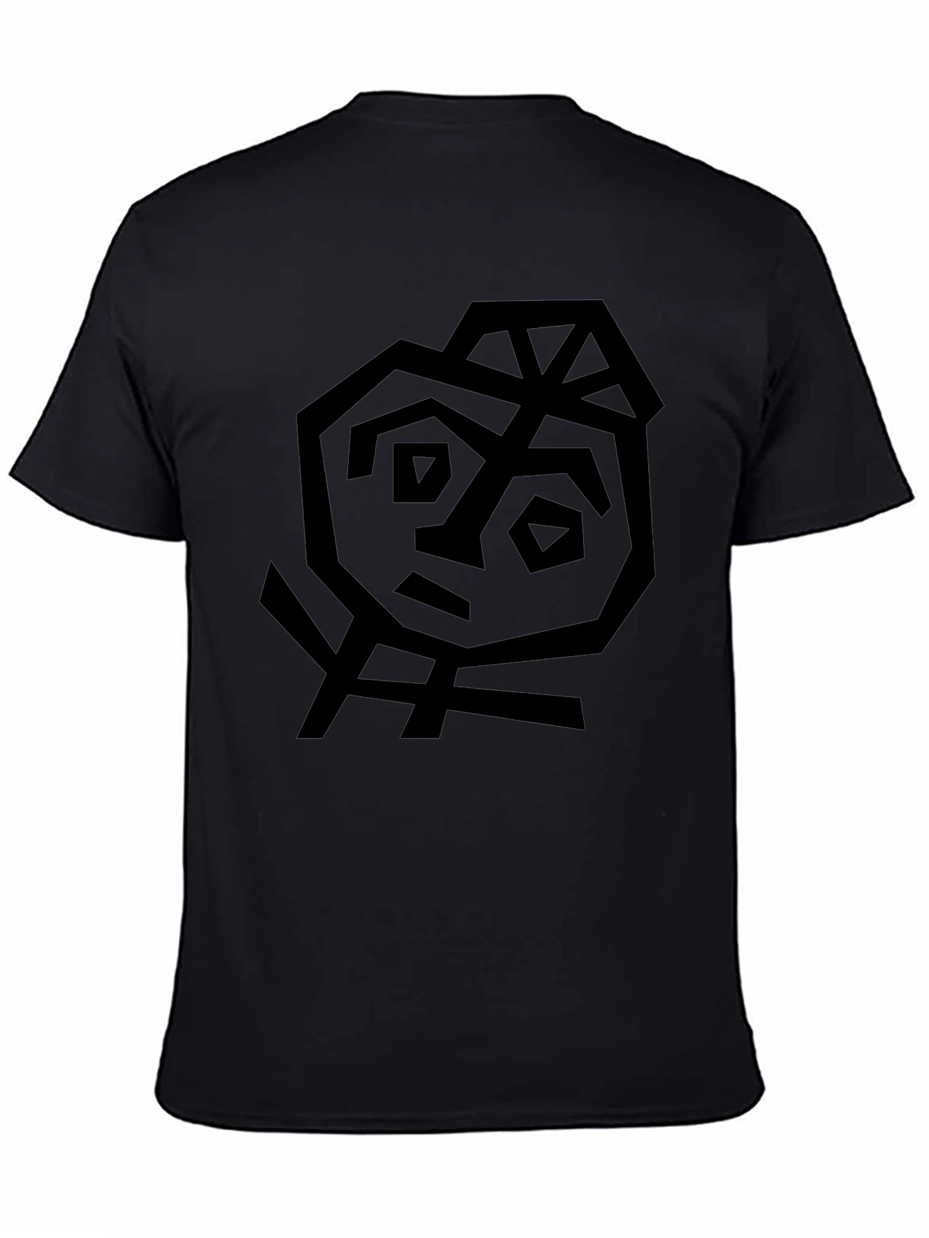 Abstract Face Graphic Black T-Shirt