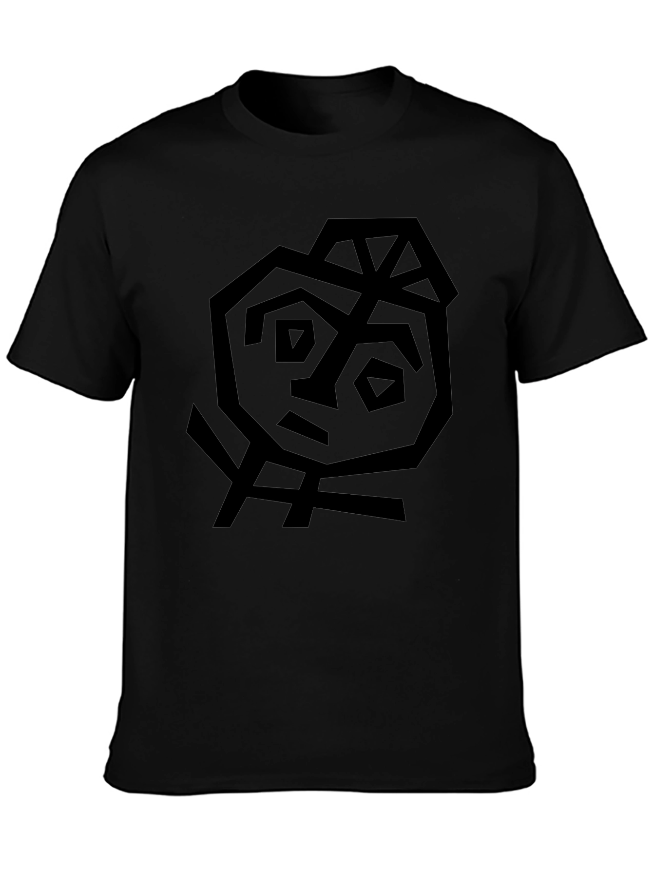 Abstract Face Graphic Black T-Shirt