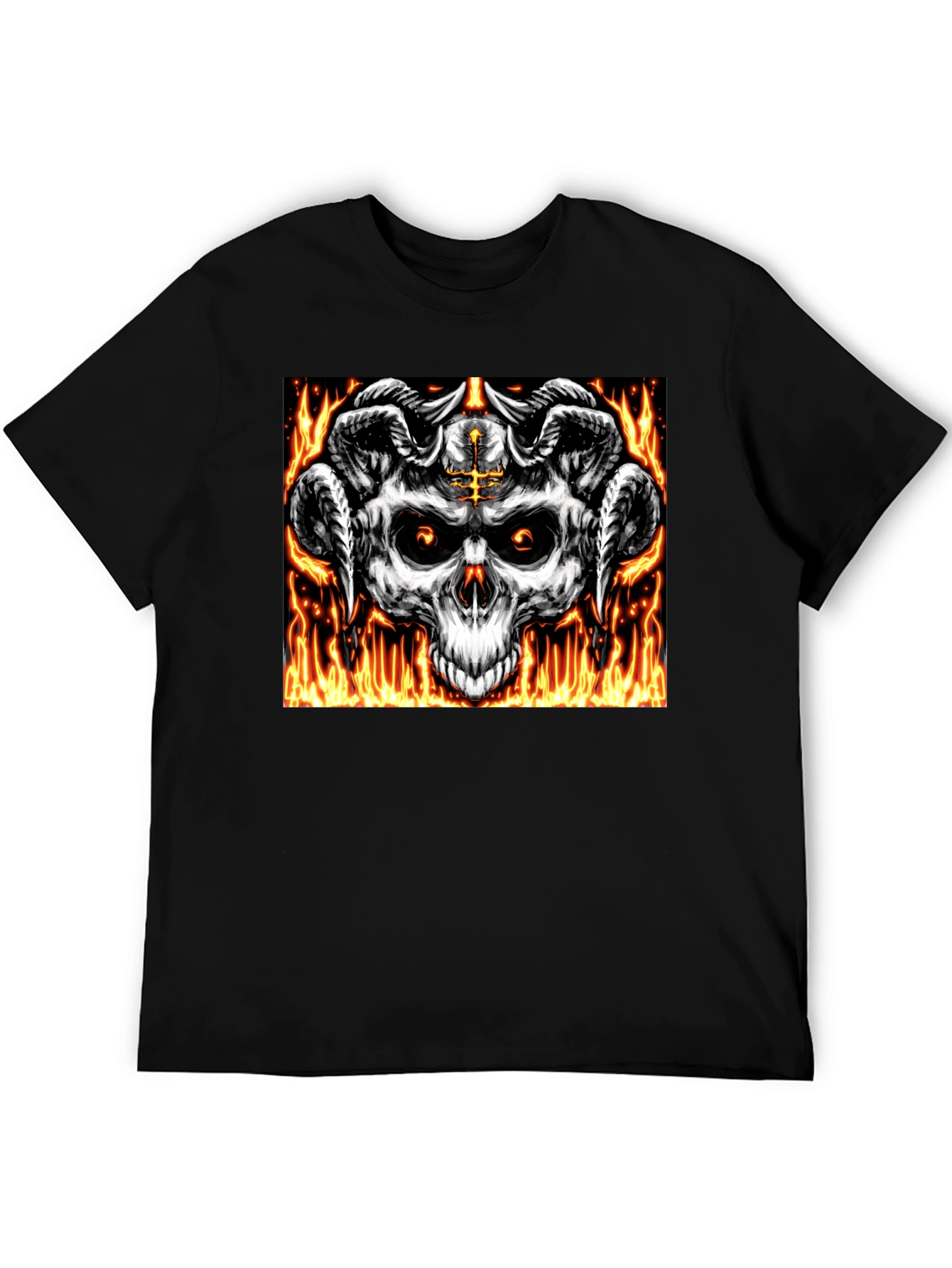 Skull & Horns Graphic Tee - Black T-Shirt