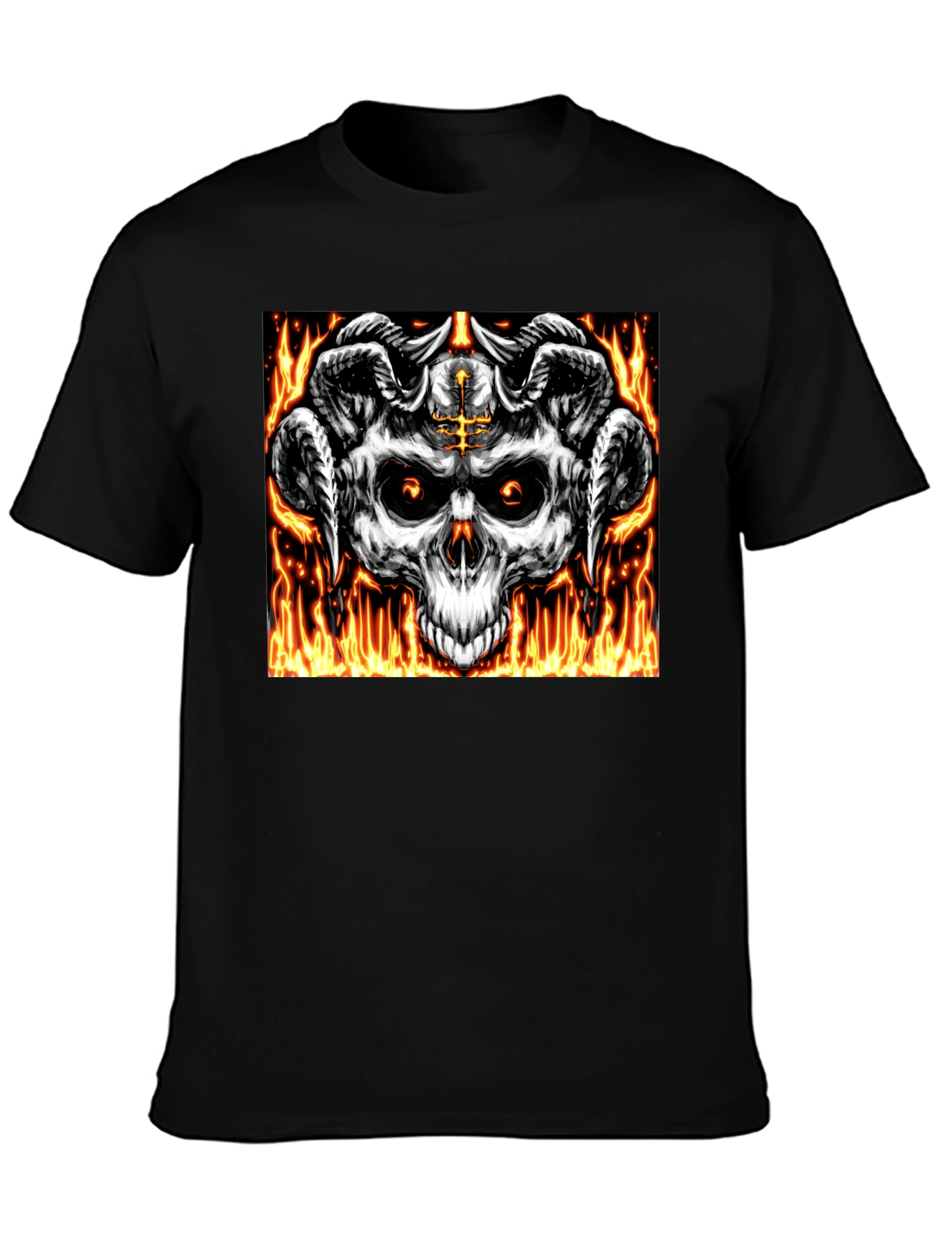 Skull & Horns Graphic Tee - Black T-Shirt