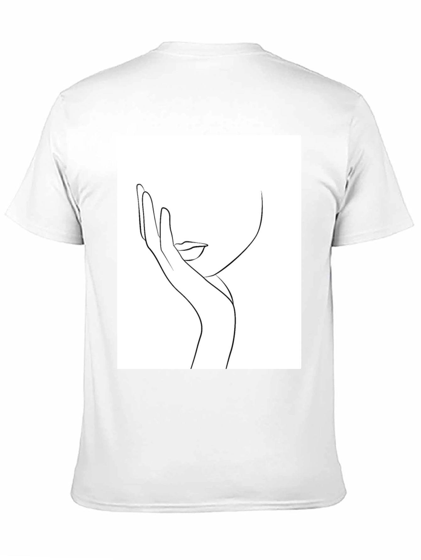 Minimalist Line Art Face Black T-Shirt